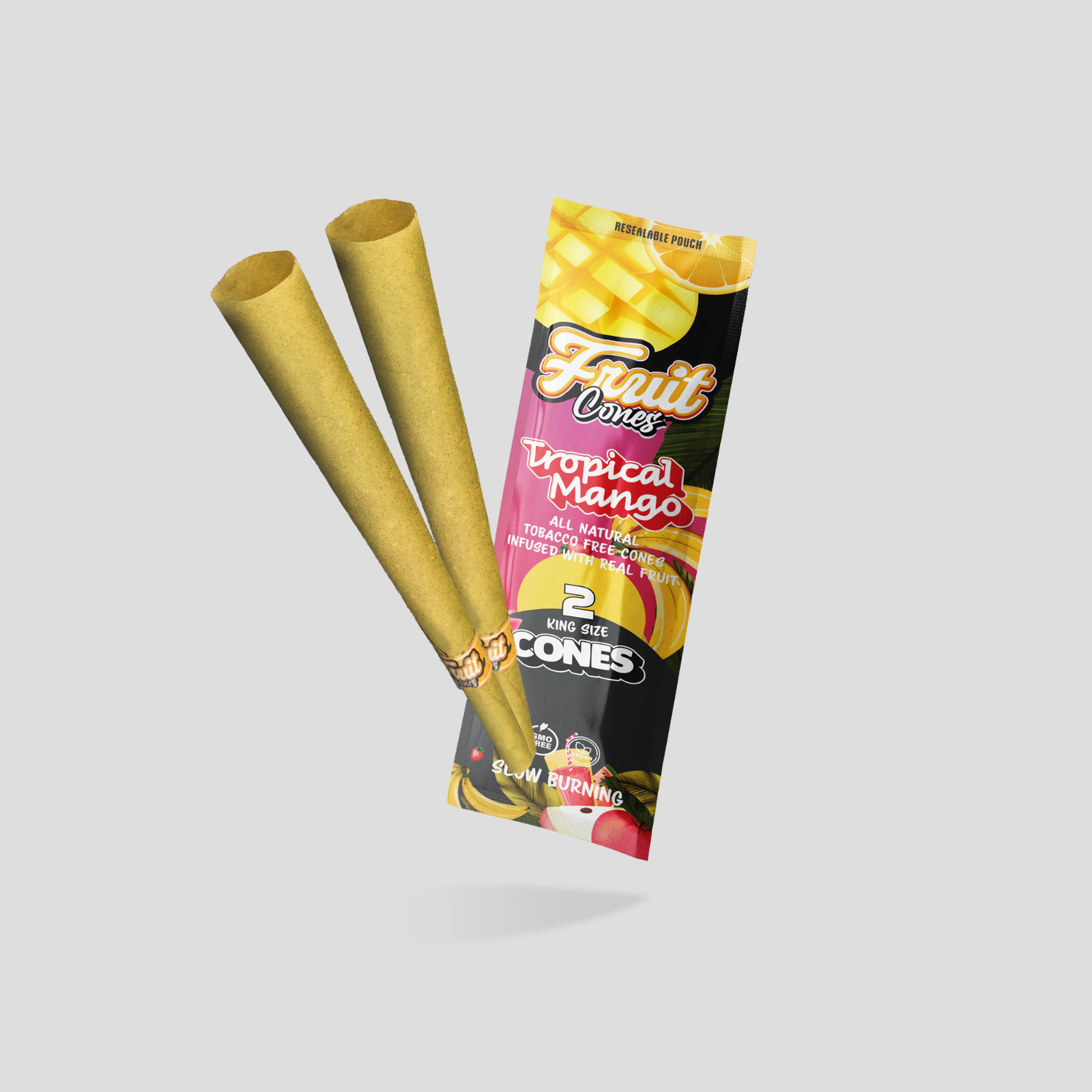 Tropical Mango Fruit Cones – king size- 1 Pack Includes 2 Cones + 1 Filler Stick