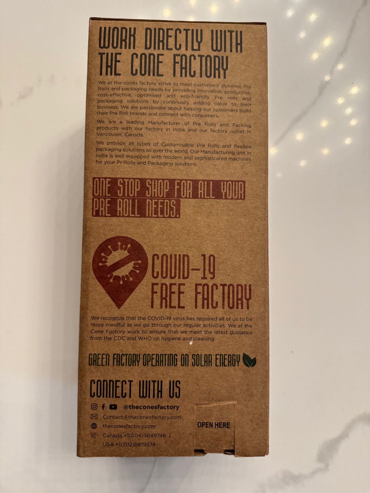 Pre-Rolled Cones by The Cones Factory 1000ct Size 70mm x 22mm