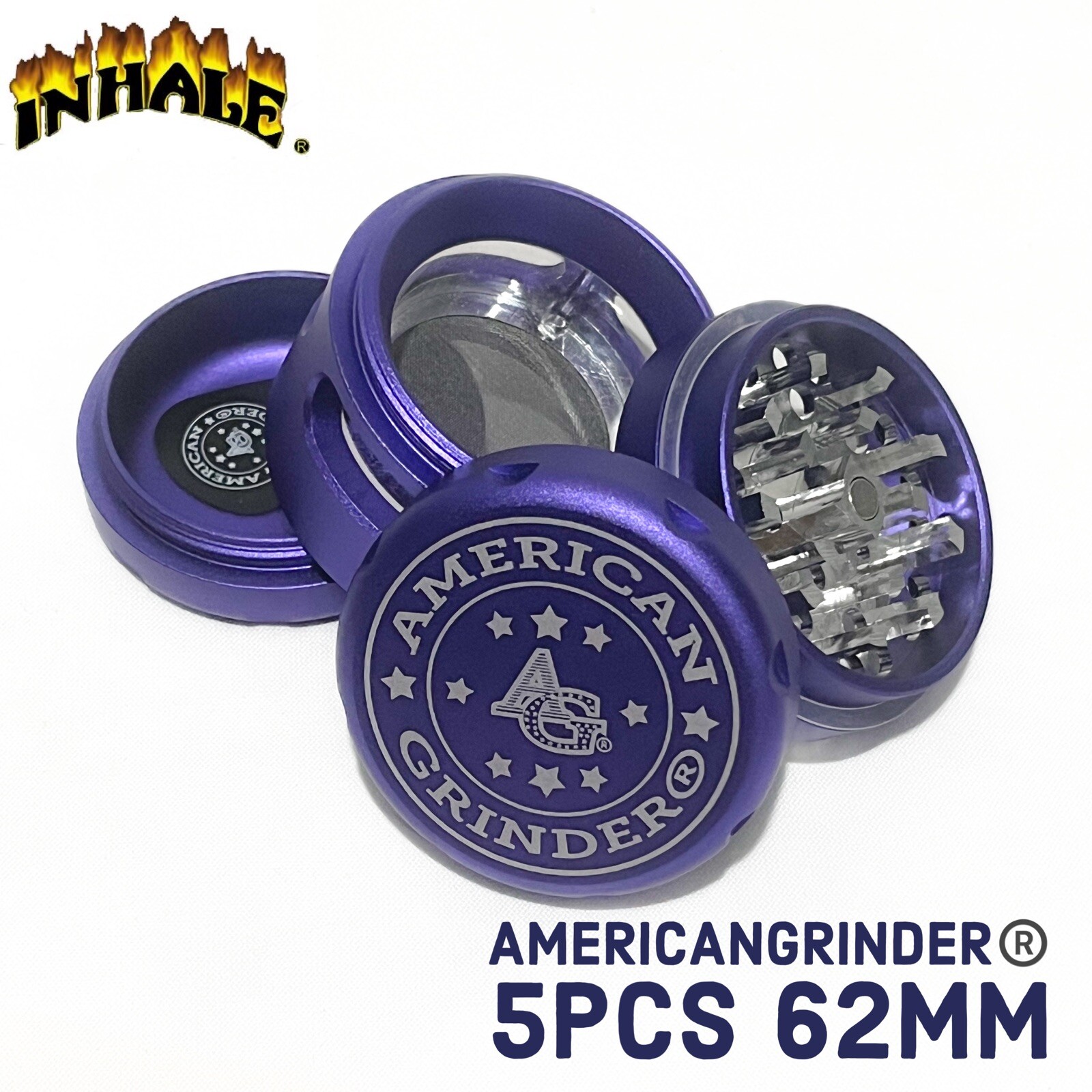 AMERICANGRINDER®️ Premium Tobacco /Herb Window Grinder / 5 PCS/ Removable Screen