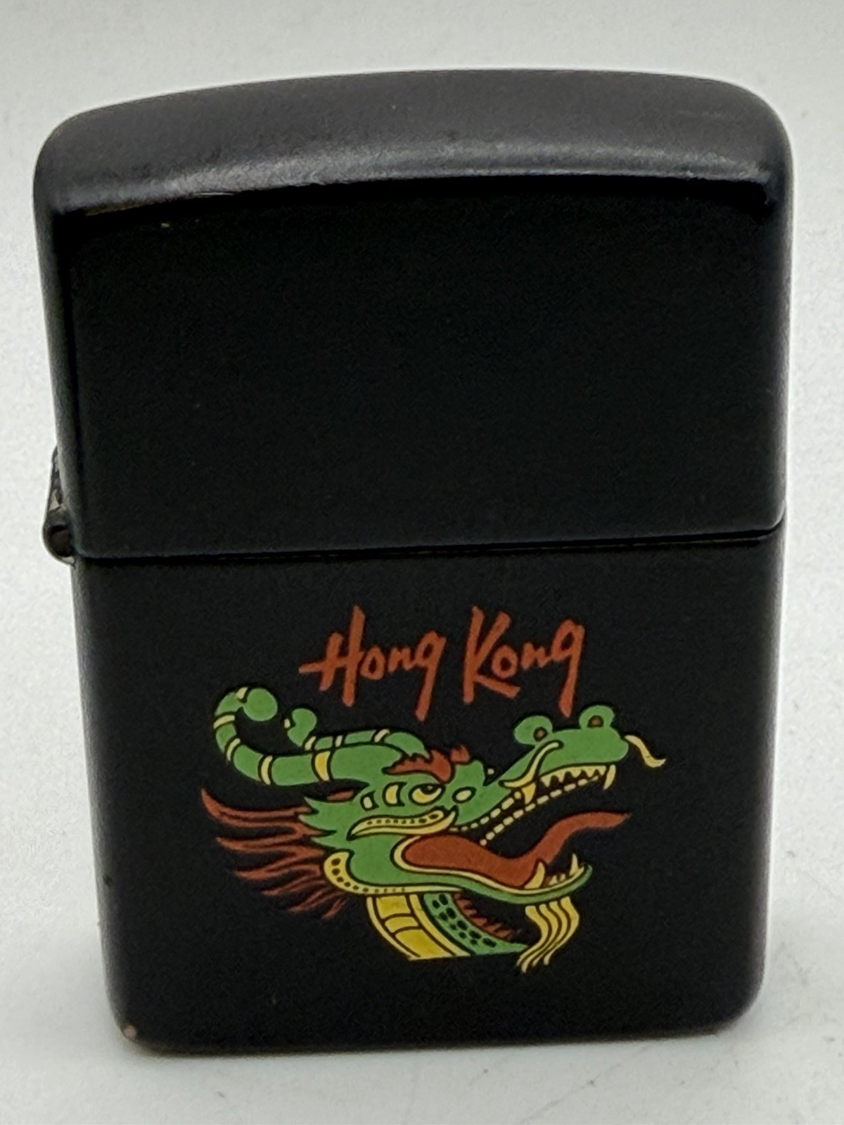 Vintage 1986 Hong Kong Dragon Black Matte Zippo Lighter NEW