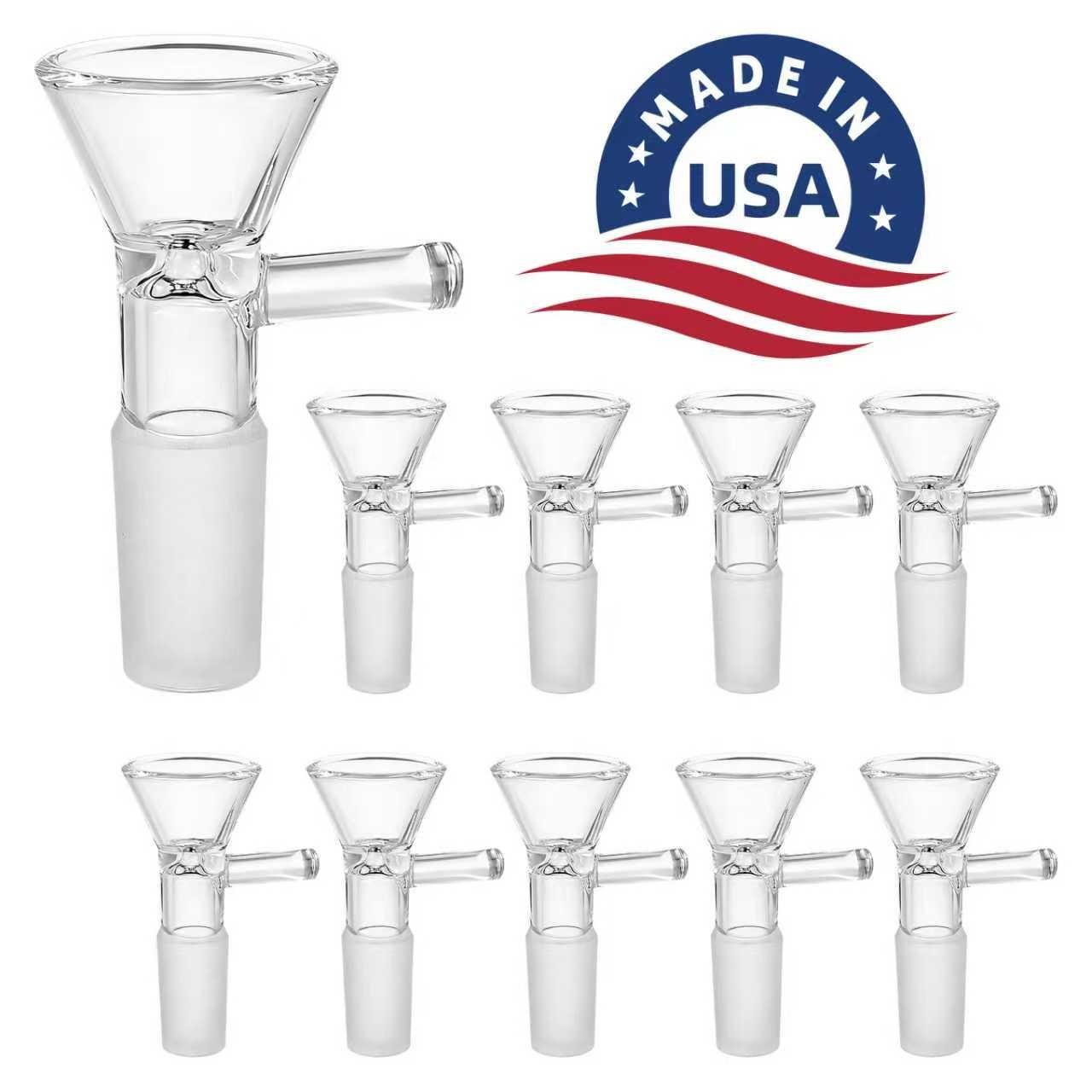 (10 PACK) 14MM Male Glass Bowl For Water Tobacco Pipe Bong Replacement Head -USA