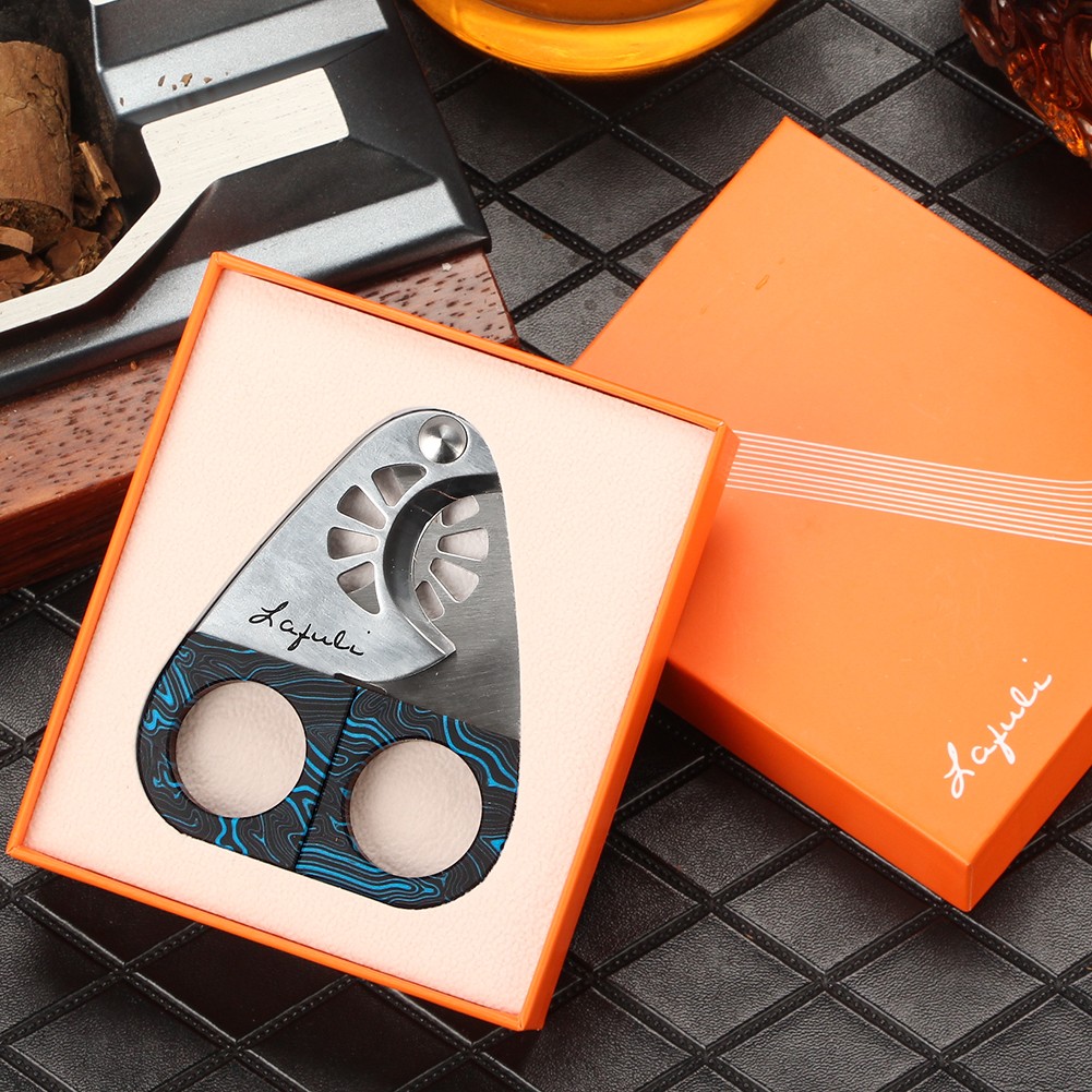 Galiner Cigar Scissors Stainless Steel Guillotine Double Blade Cutter Gift Box