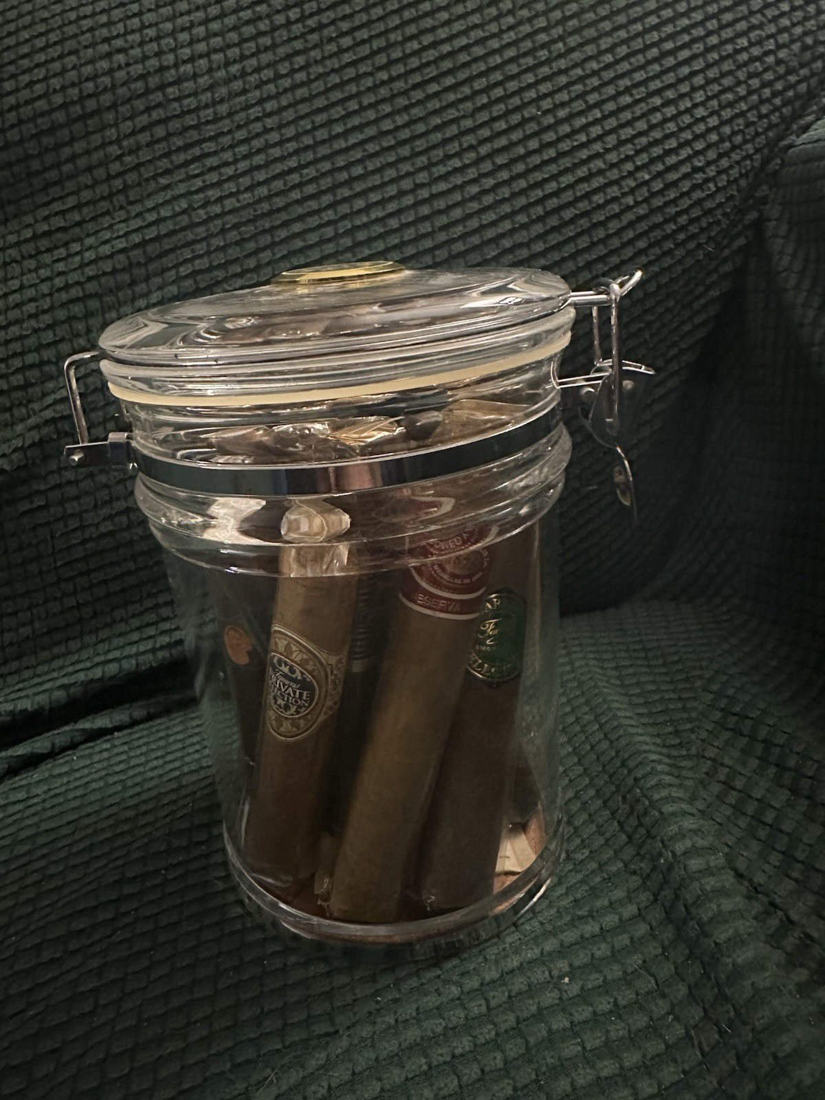 Acrylic Cigar Humidor Jar/case/with Humidifier and Hygrometer,humidor Can Hol…