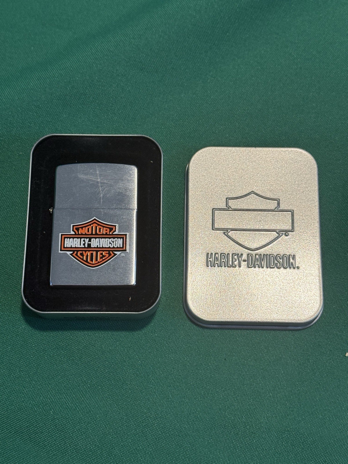Harley-Davidson Branded Zippo Lighter in Original Metal Tin SEALED