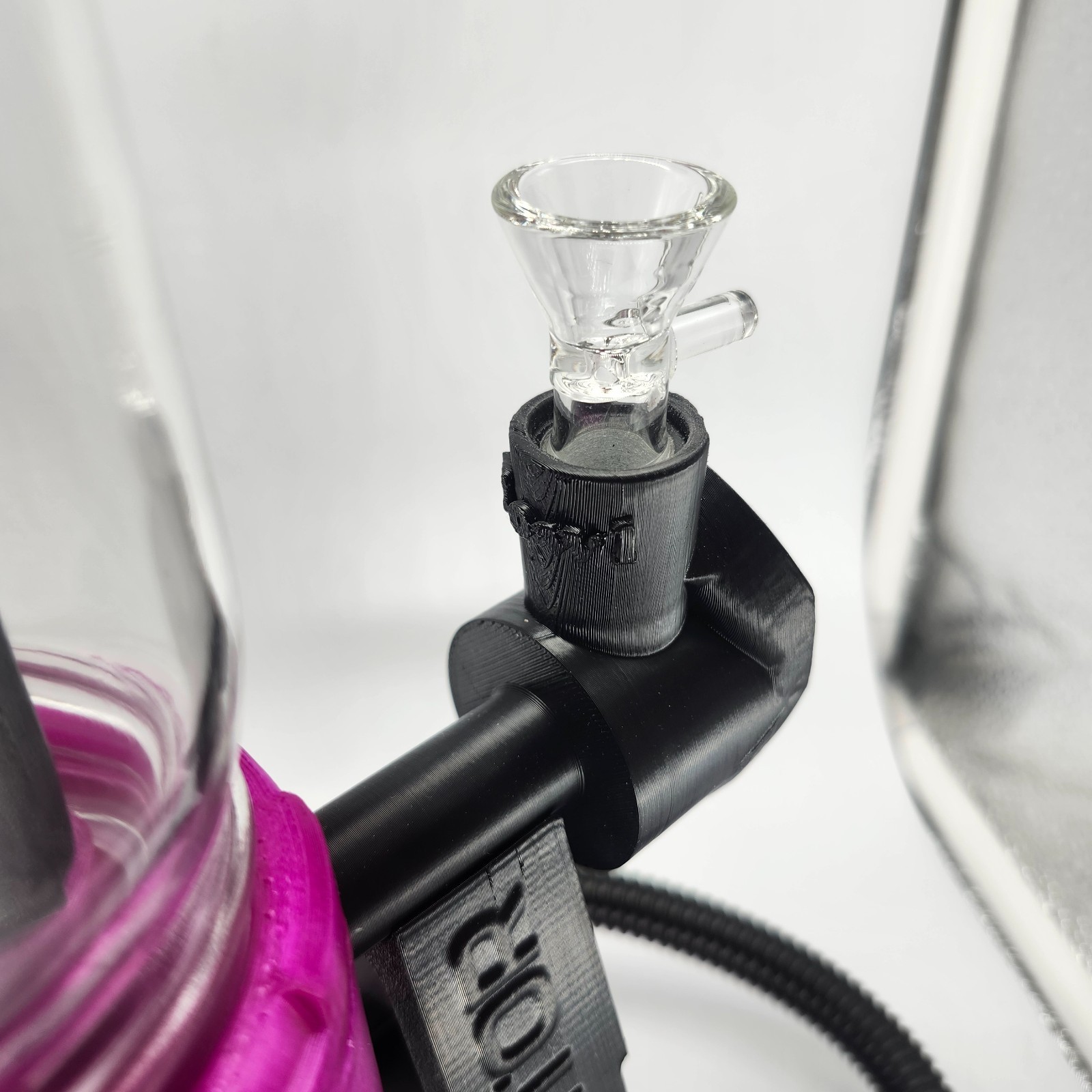 Gravity Water Hookah Pipe 360° Rotating Dual Glass Chamber | Magenta 12″ Bong