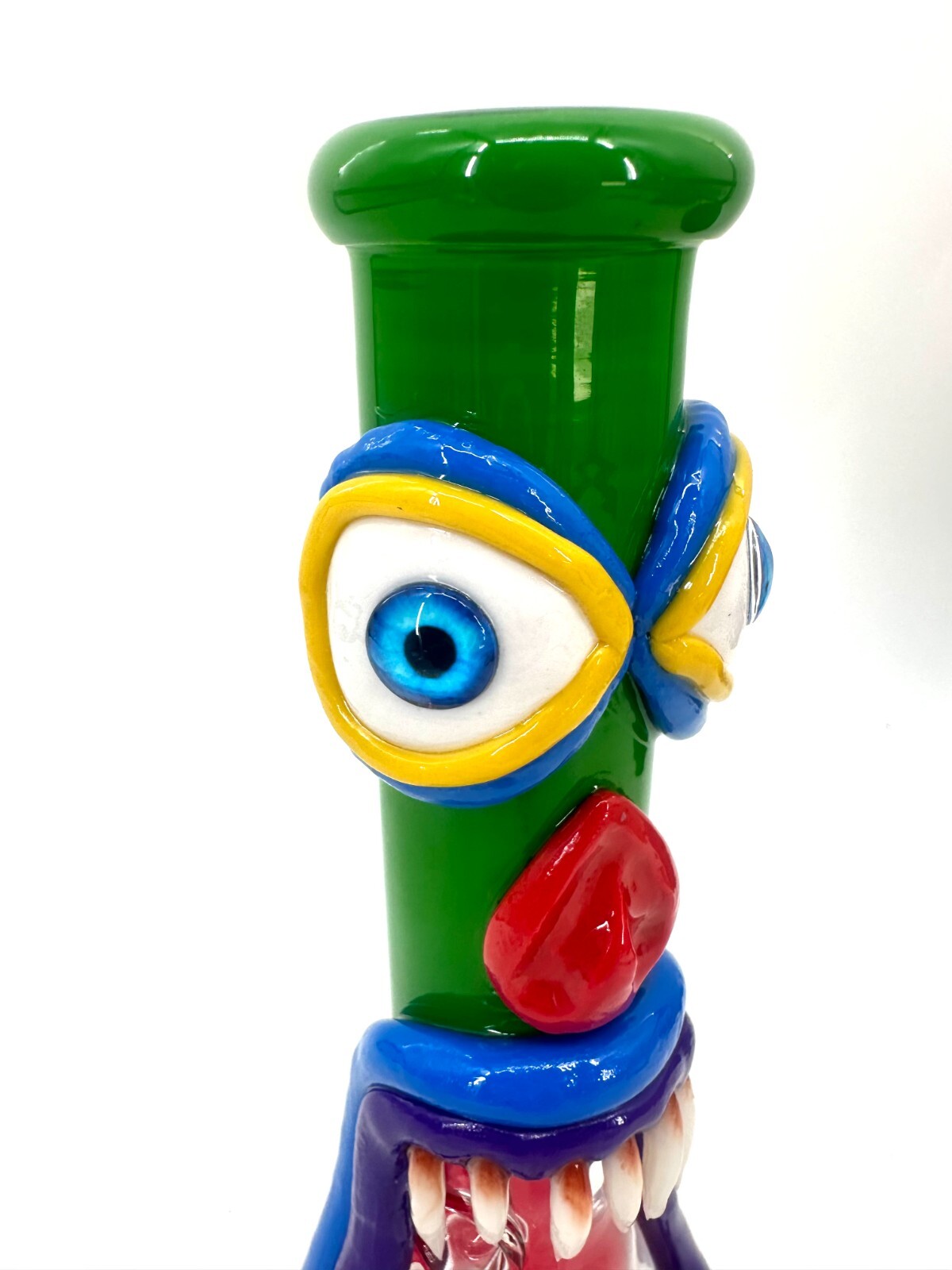18in Heavy Thick Glass Bong Water Pipe Hookah Bongs with Skull catcher Yellow