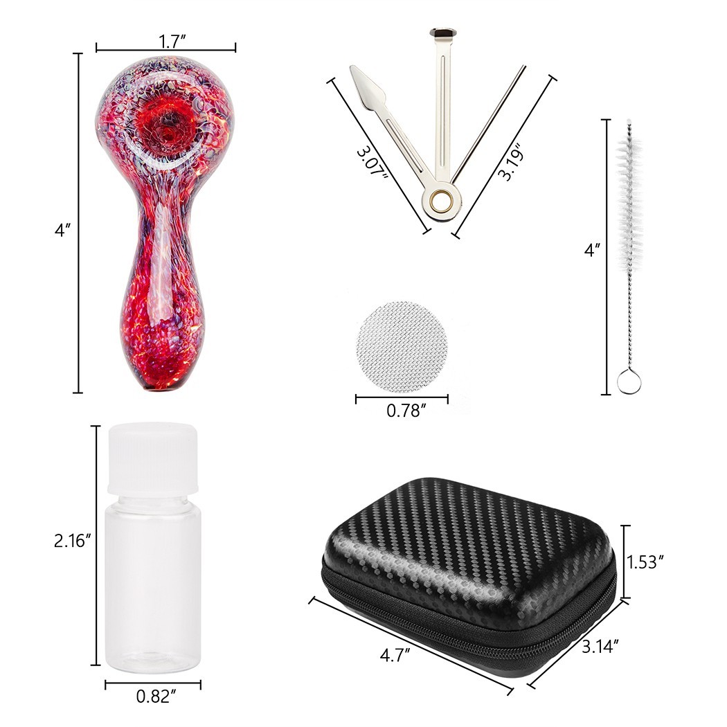 4″ Lava Style Tobacco Smoking Glass Pipe Collectible Handmade Pipes with Box