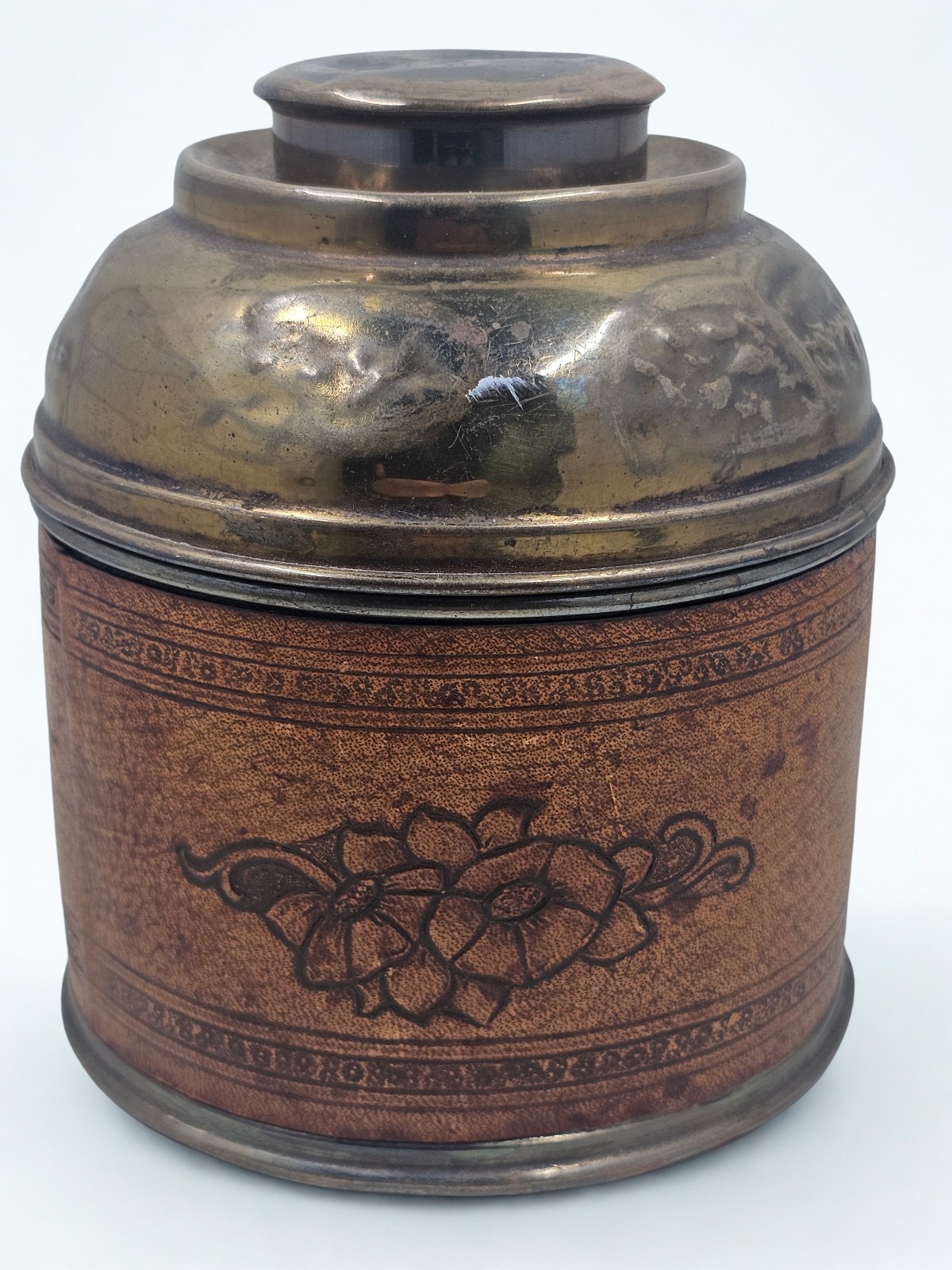 Vintage Rumidor Brass Tobacco Humidor Jar 1920s-30s Art Deco Patent 1704908