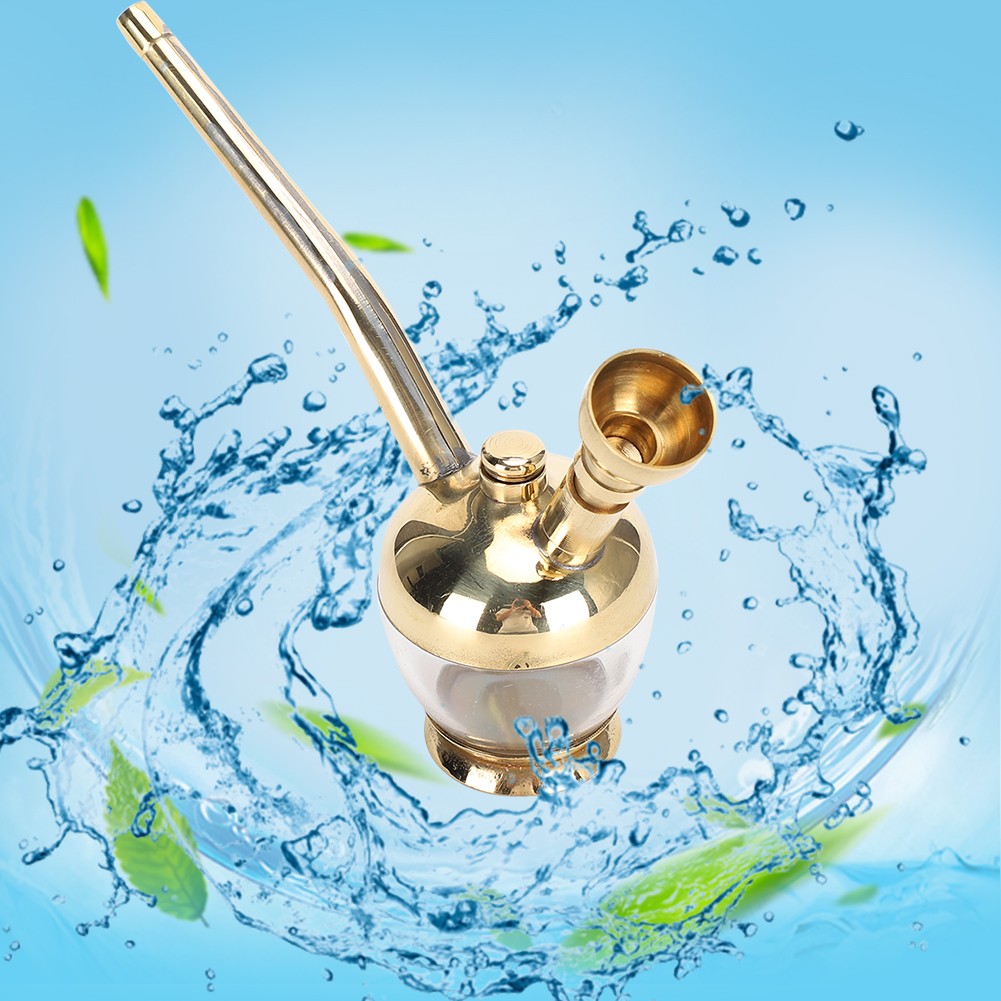 Filtered Water Pipe Portable Mini Brass DualUse Vintage Removable Smoking AD