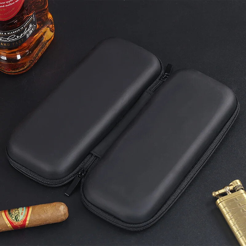 Portable Cigar Case Light Weight Travel Storage Bag Pouch Cigar Lighter US