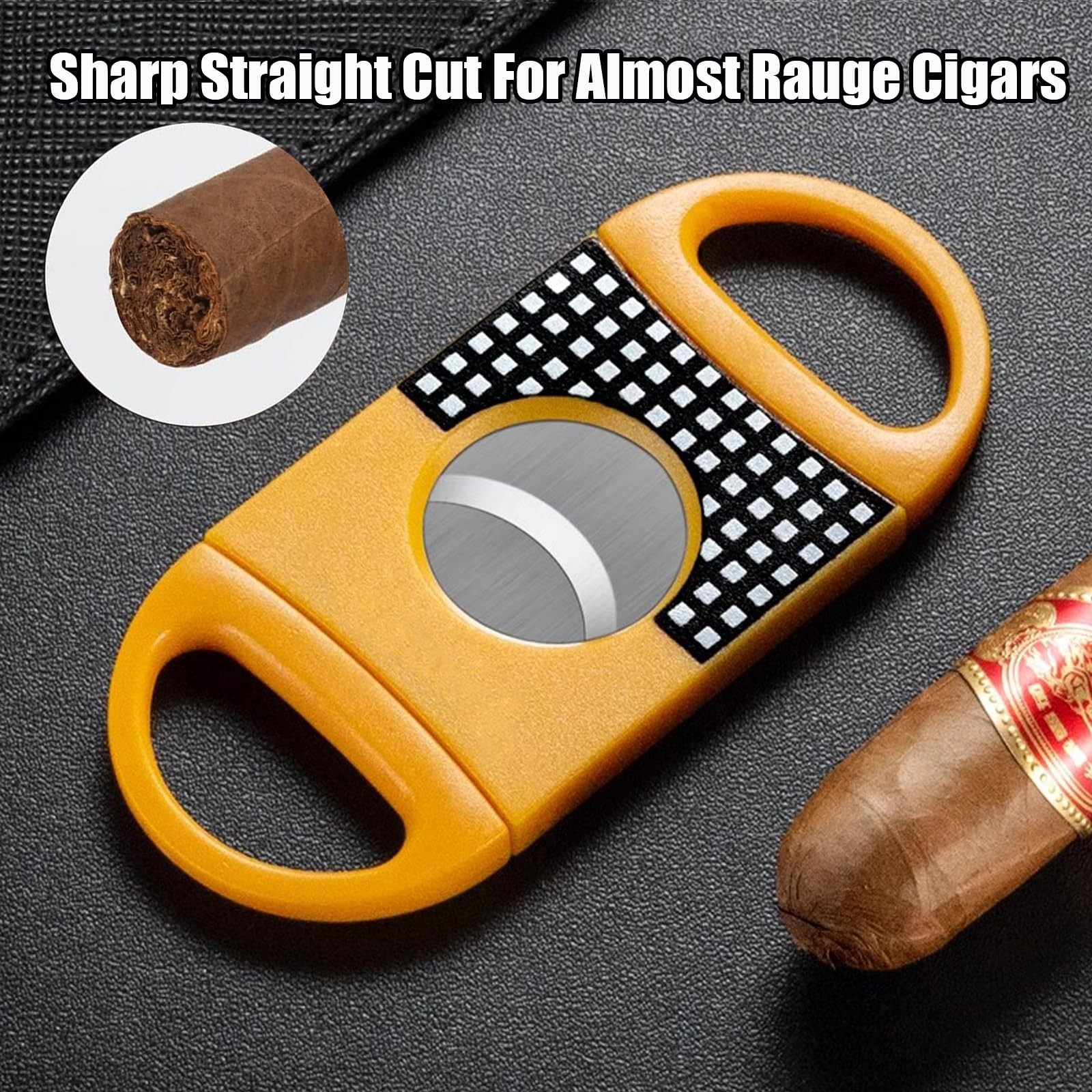 Cigar Cutter Set, with Straight Cutter, V Yellow