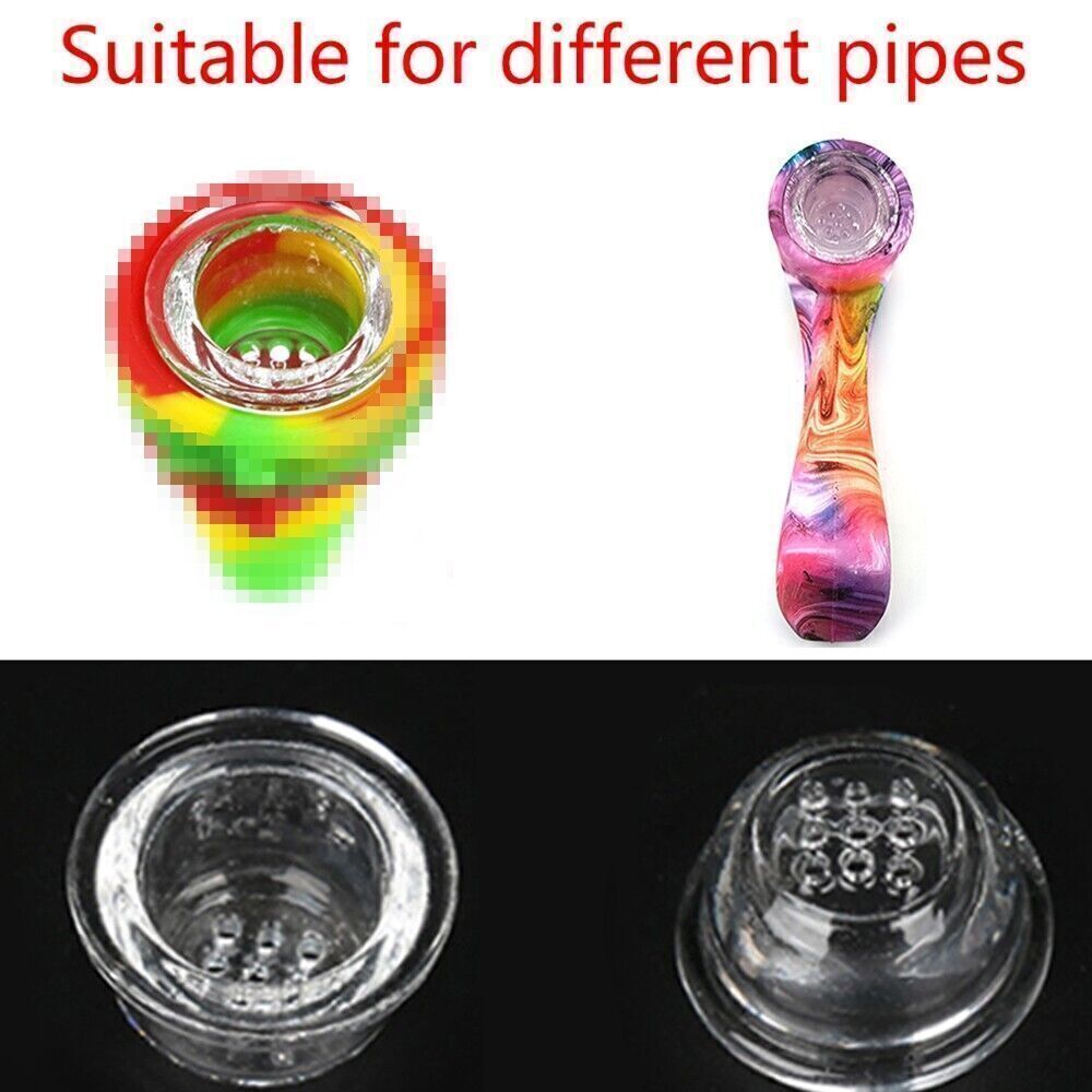 Clear Glass Bowl for Nine Hole Silicone Bongs Replacement Bong Accessories 6 PCS