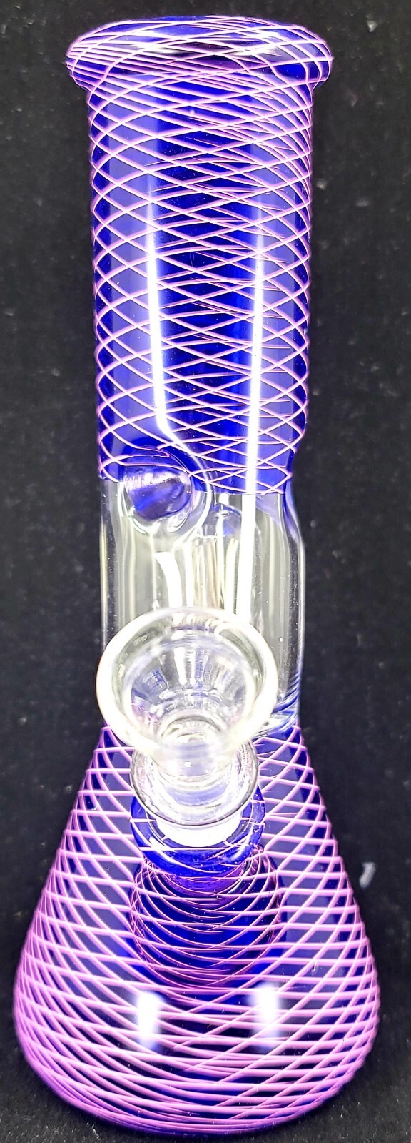 8″ PURPLE NET Tobacco Hookah Water Pipe Bong Glass! + FREE SCREENS!
