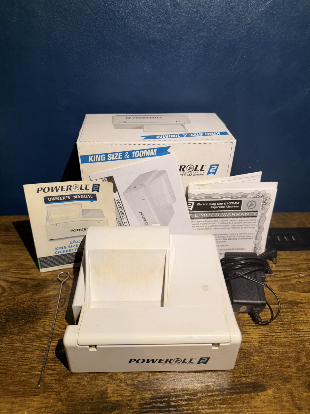 PoweRoll 2 TOP-O-Matic Electric Cigarettes Maker Machine Making Kings 100mm Long