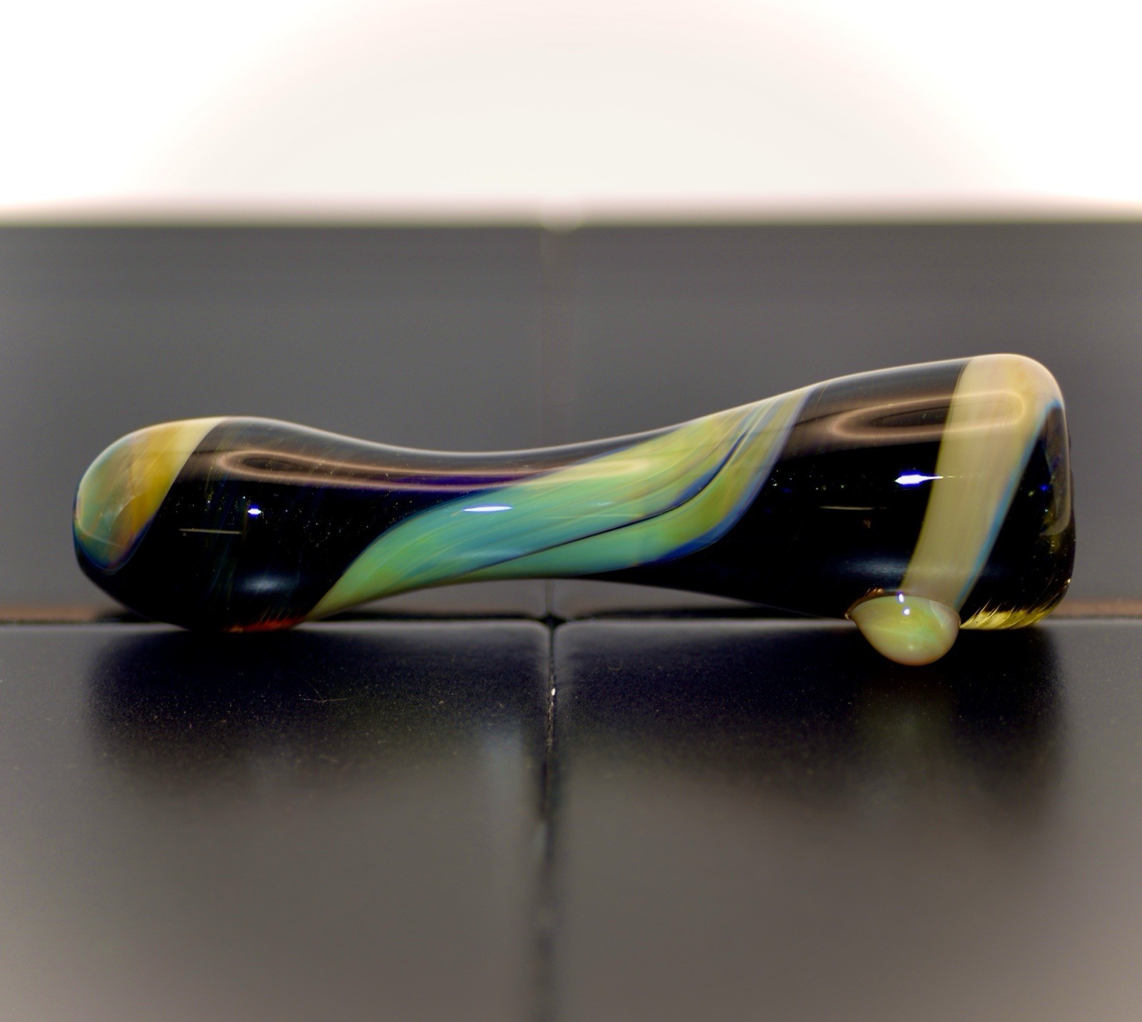 Borosilicate Glass Silver-Fumed Chillum GreenLeaf Glass Studio Unique 1 of 1