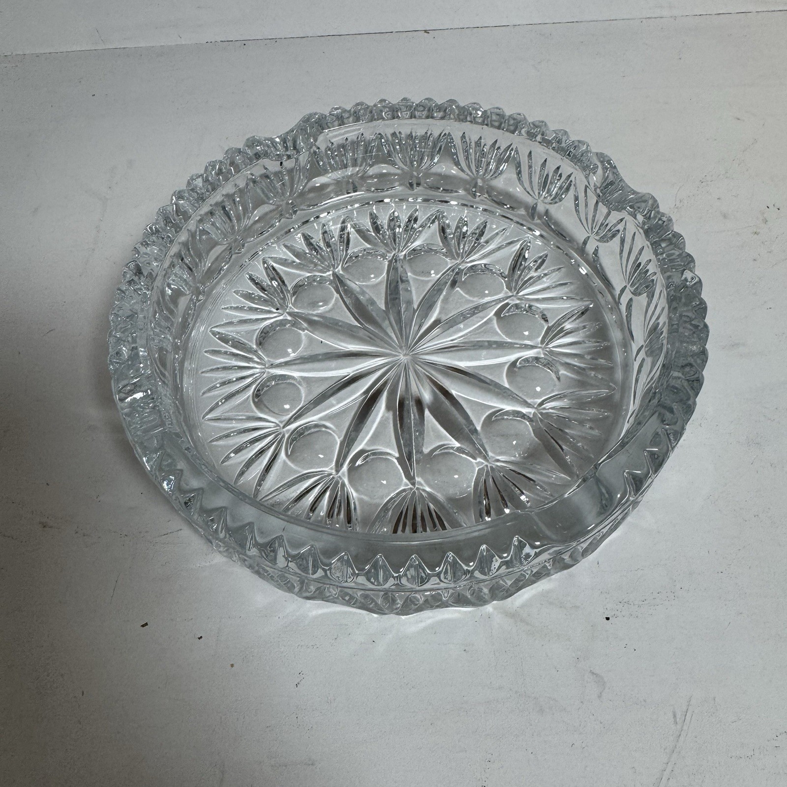 PRINCESS HOUSE: Lead Crystal ASHTRAY Ash Tray 6-1/4” cigars/cigarettes VTG