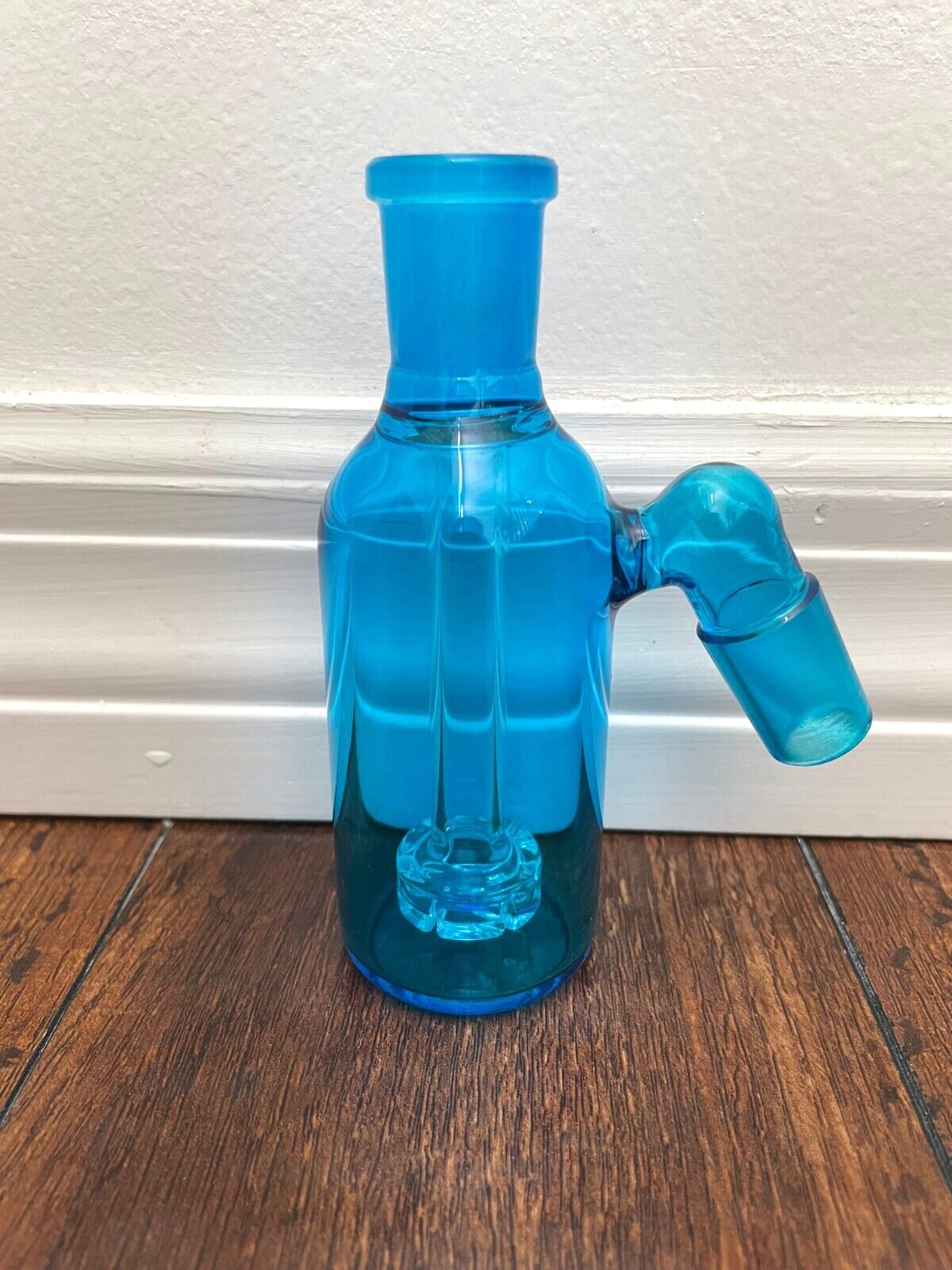 18MM PREMIUM GLASS WATER PIPE ASH CATCHER SHOWER HEAD PERC 45DEGREE BLUE
