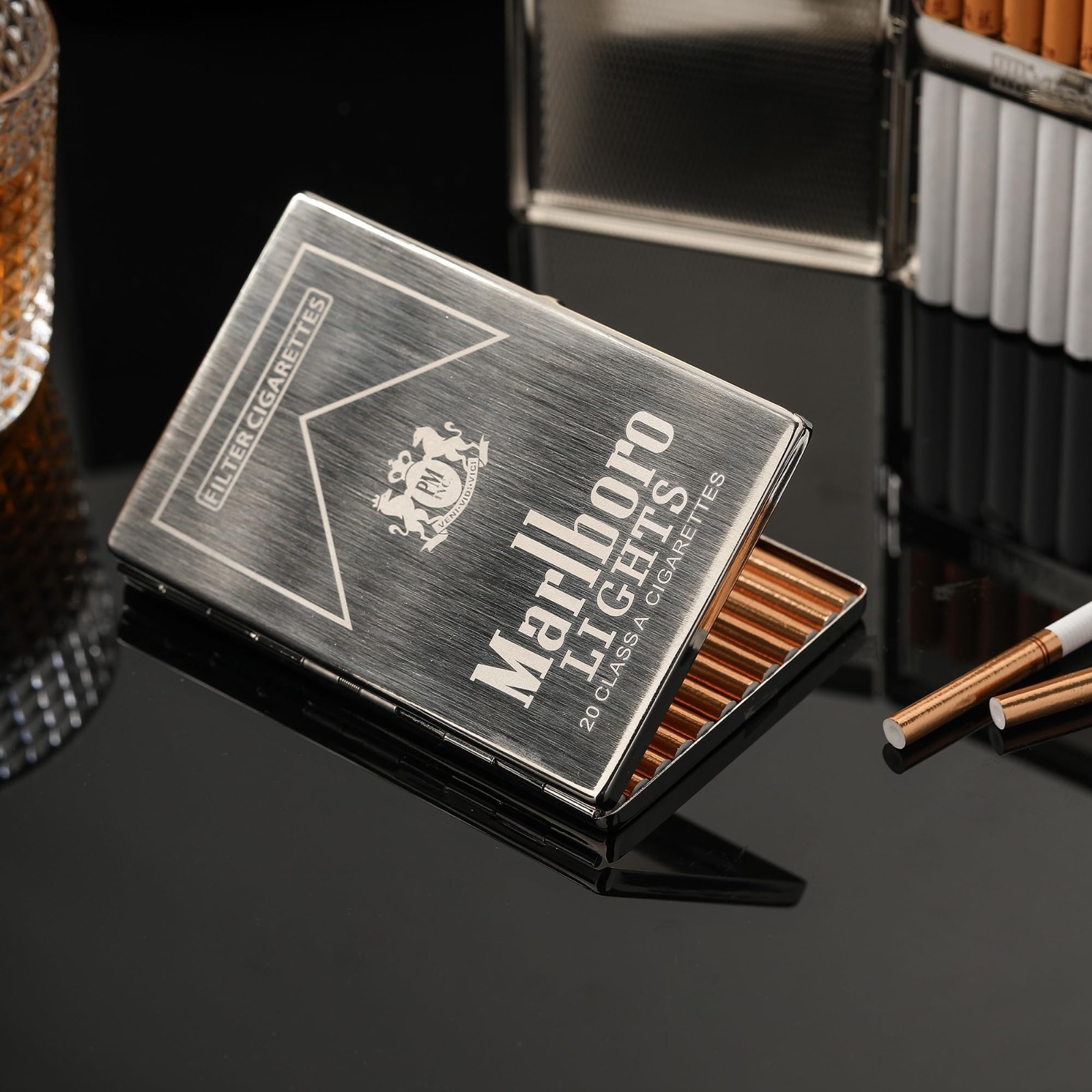 Ultra-Thin Stainless Steel Cigarette Case – Holds 10 x 100mm or 8 x 85mm, Multi-