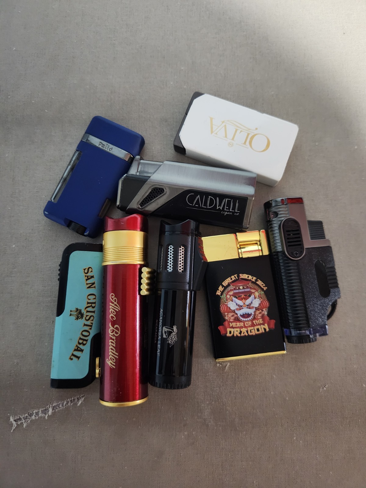 Alec Bradley Caldwell Palio Collectible Multicolor Torch Lighters Lot