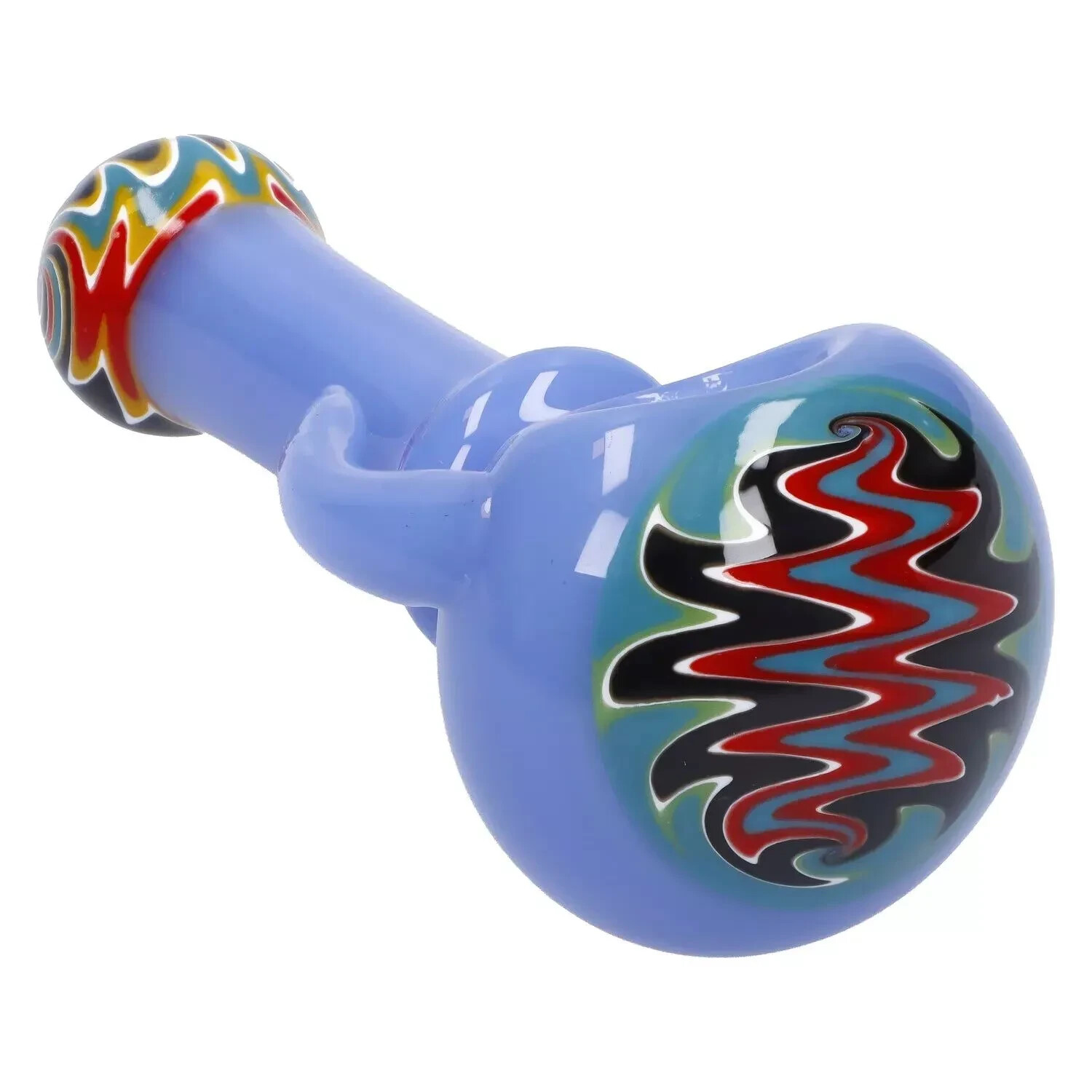 Slime Tube Horn Reversal Art Spoon Pipe – 4.5 in Blue For tobacco use only New