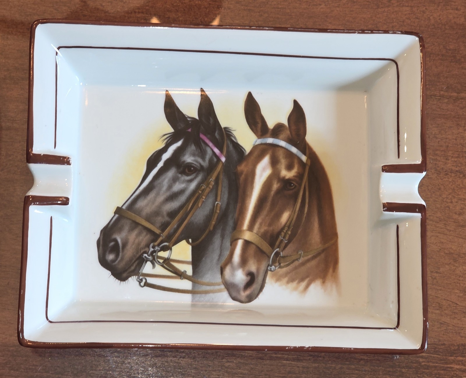 Vintage Abercrombie & Fitch French Porcelain Horse Head Ashtray Frank Vosmansky