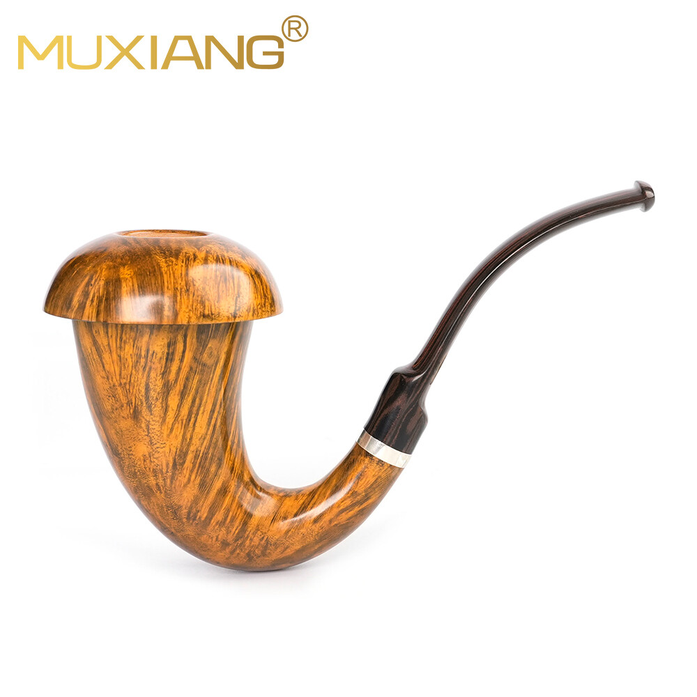 Sherlock Holmes Calabash Pipe Handmade Briar Wood Tobacco Smoking Pipe Bent Stem