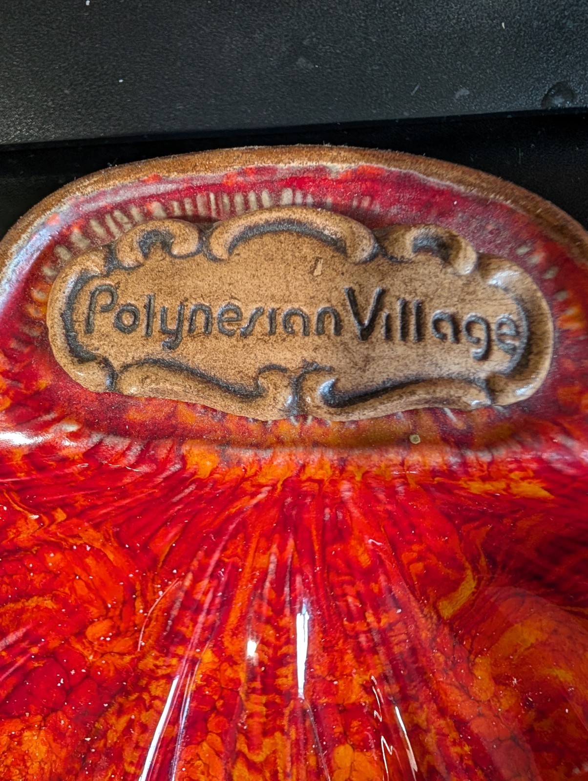 Vintage Treasure Craft Polynesian Village Shell Ashtray Lava Glaze Tiki USA