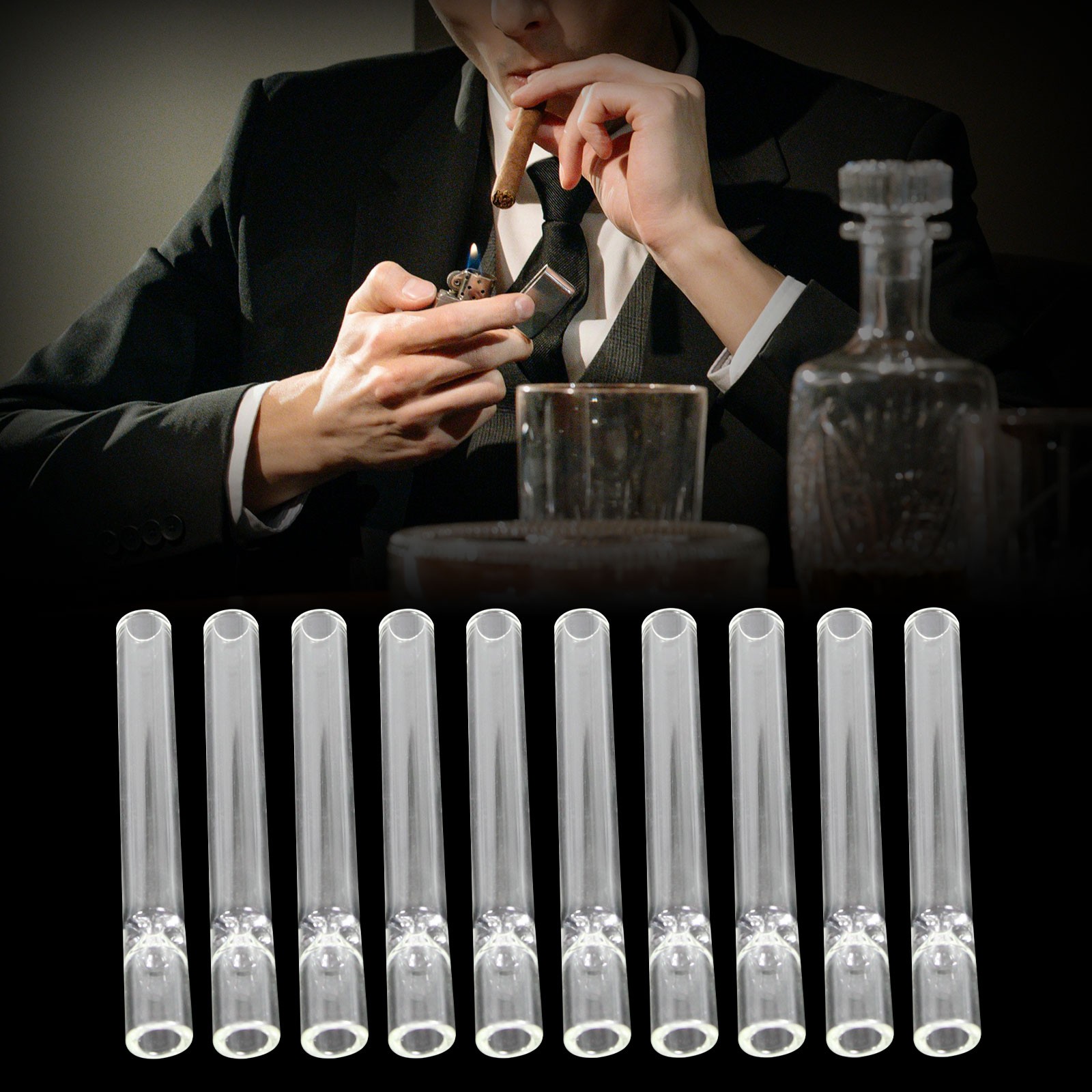 10 Pack Thick Glass Tobacco Glass Pipes Reusable One Hitter Smoking Tube Pipes