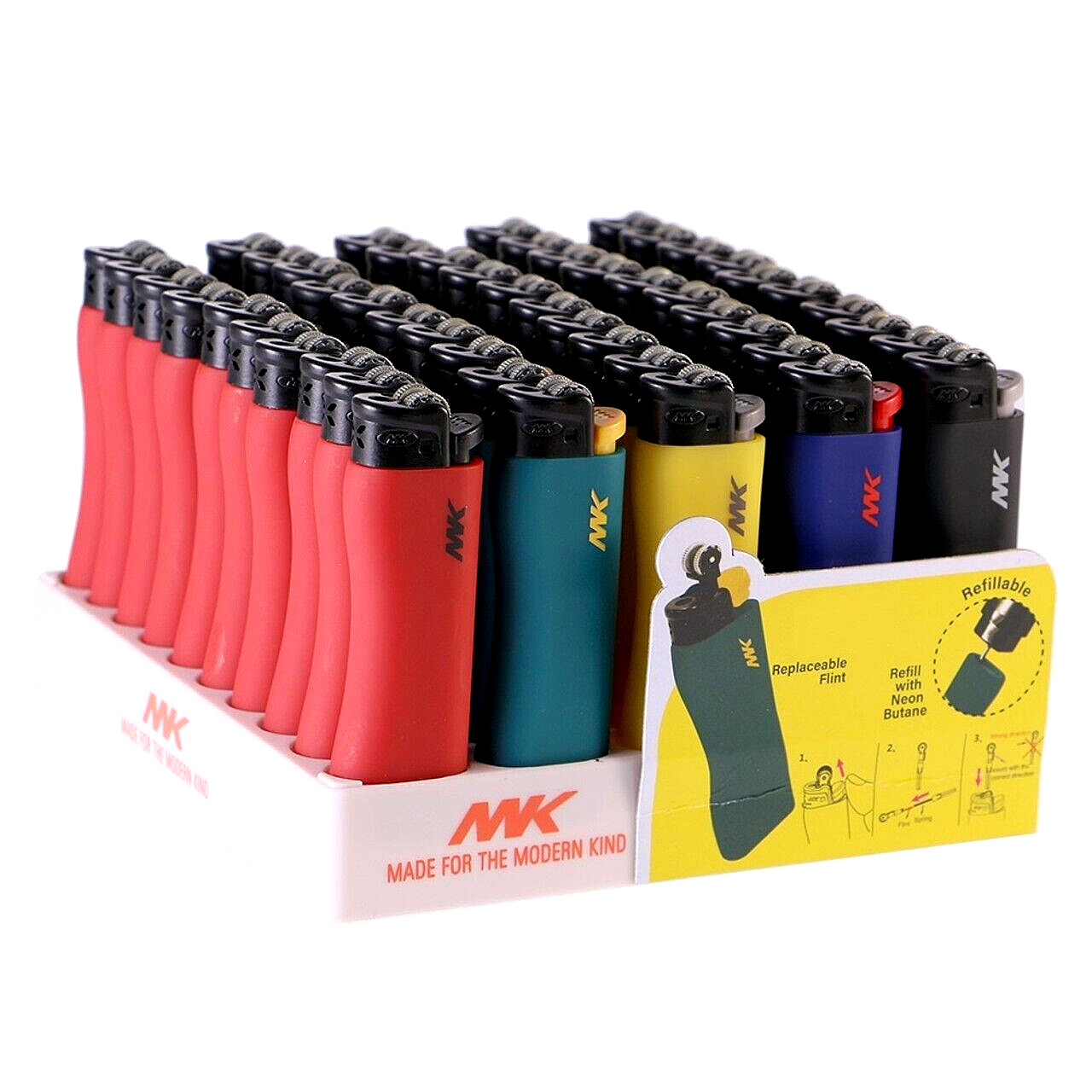 PACK OF 50 MK GRIP-PRO HUE POCKET LIGHTERS (08105)