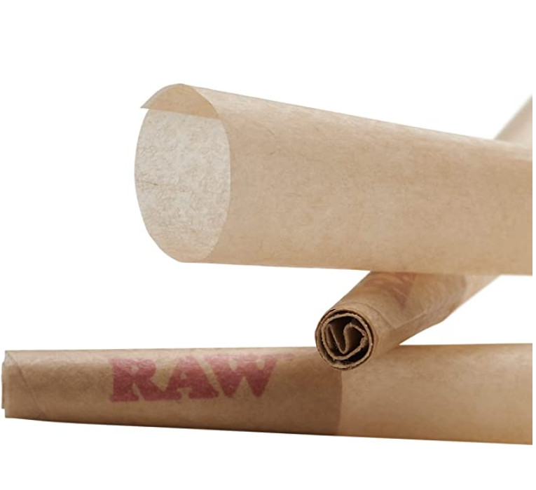 Authentic RAW Classic King Size Pre-Rolled Cones 200 Pack & Free Clipper Lighter
