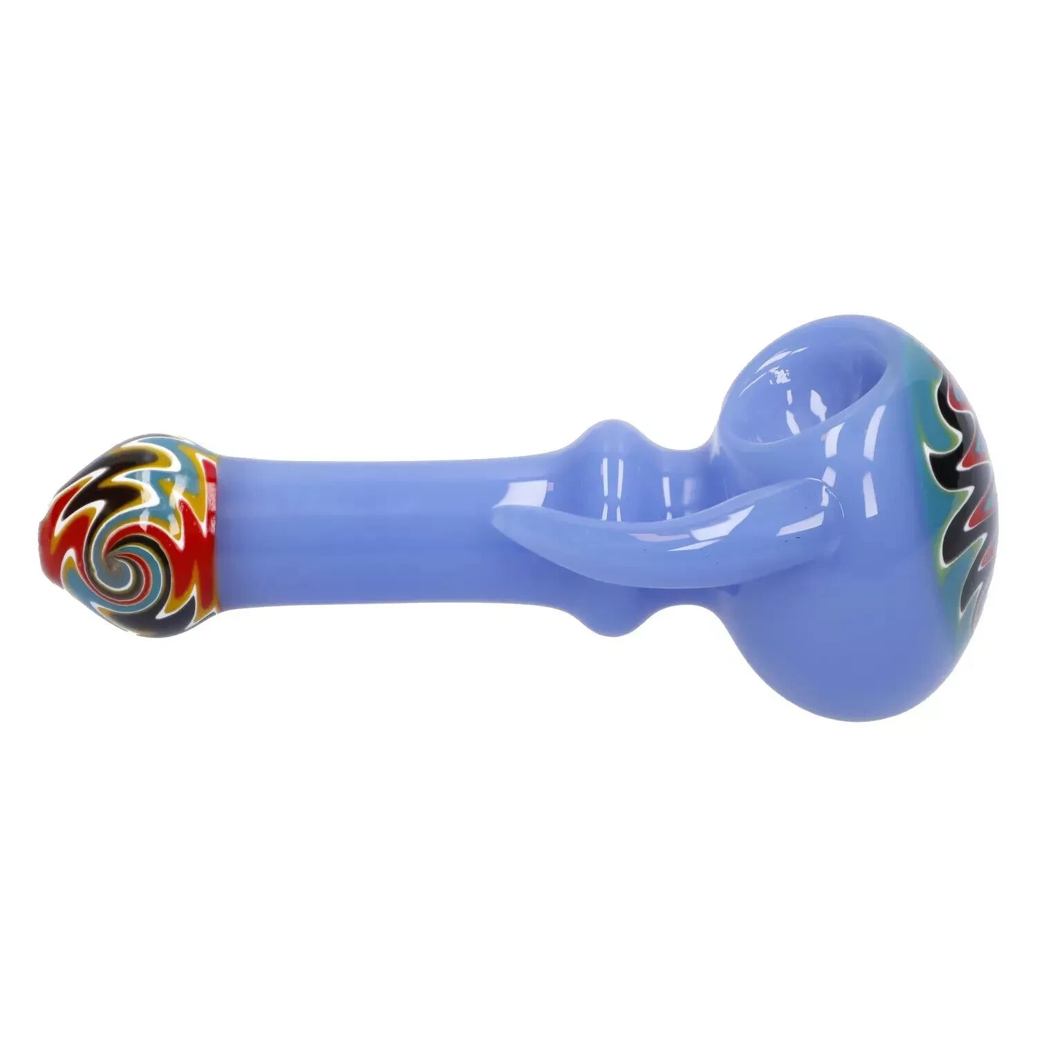Slime Tube Horn Reversal Art Spoon Pipe – 4.5 in Blue For tobacco use only New