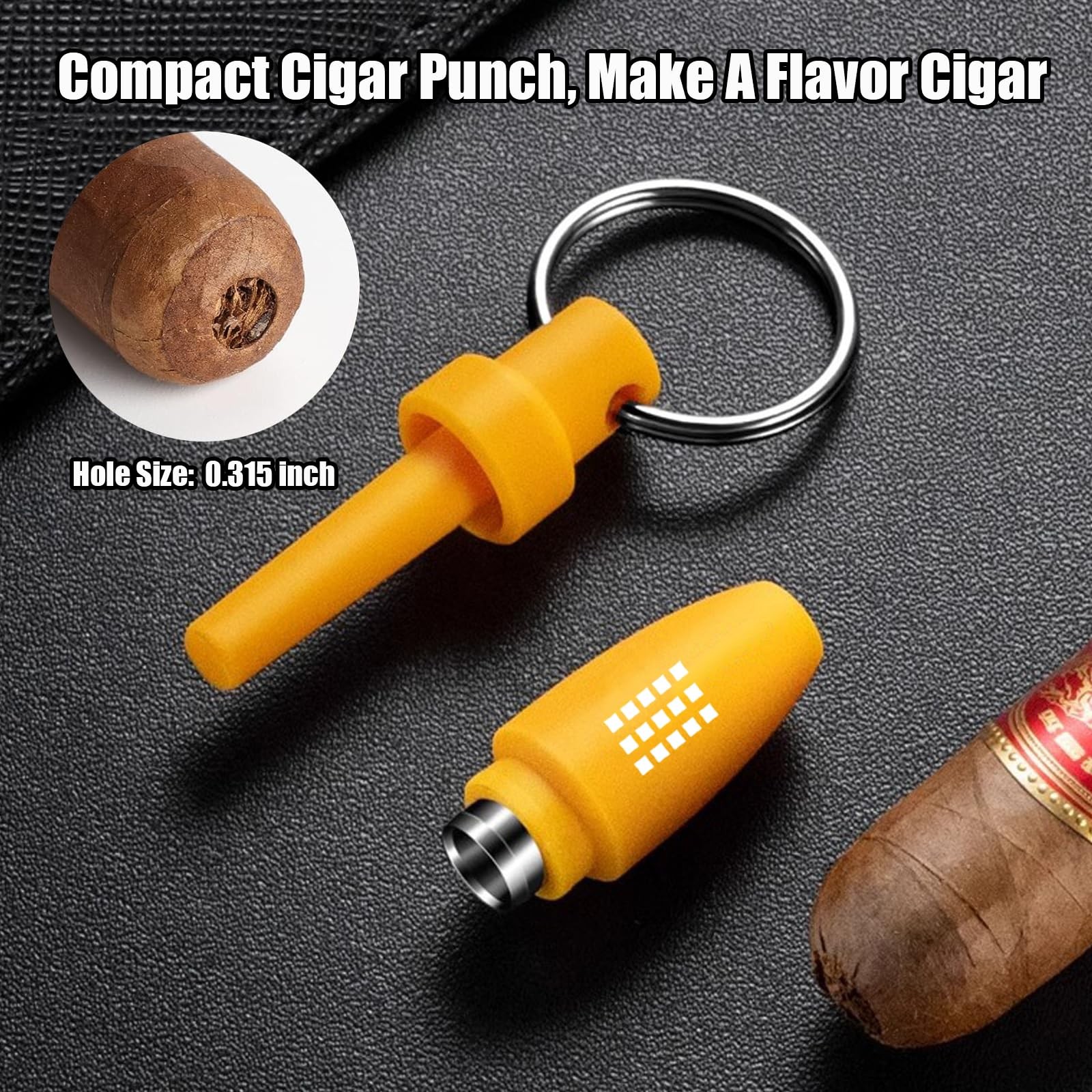 Cigar Cutter Set, with Straight Cutter, V Yellow