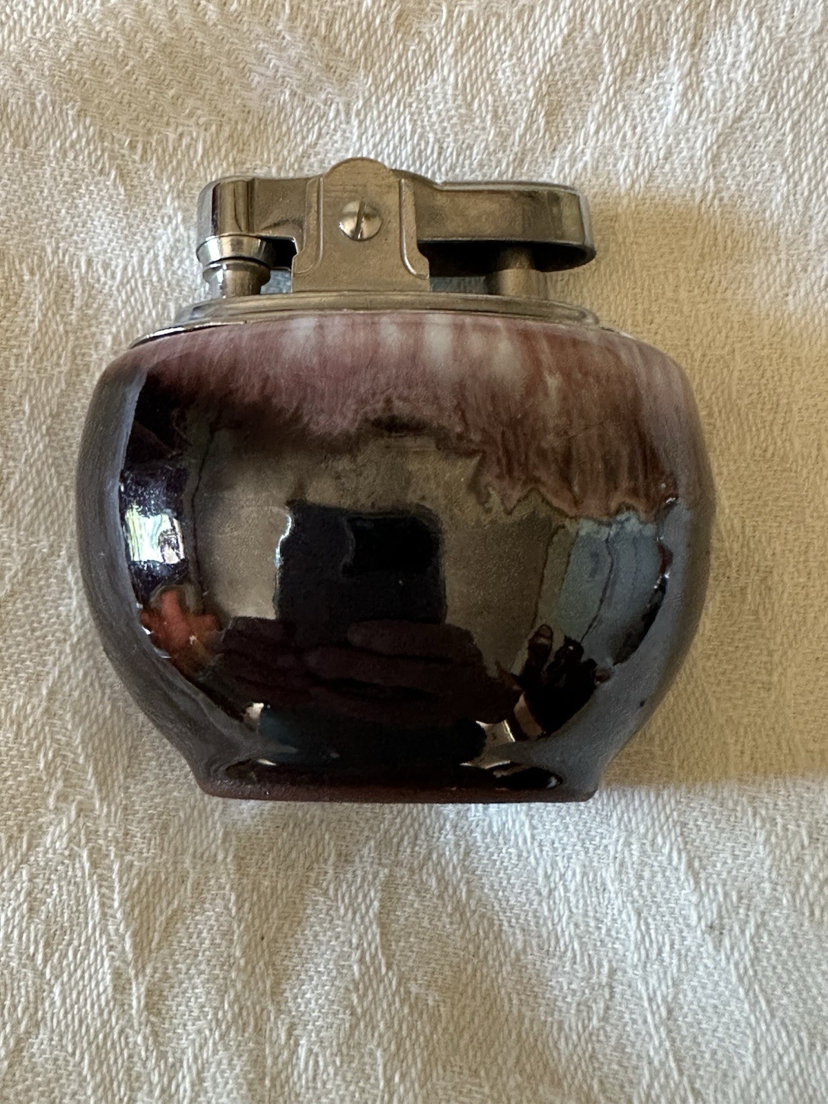 Vintage Purple Pottery Japan Lighter