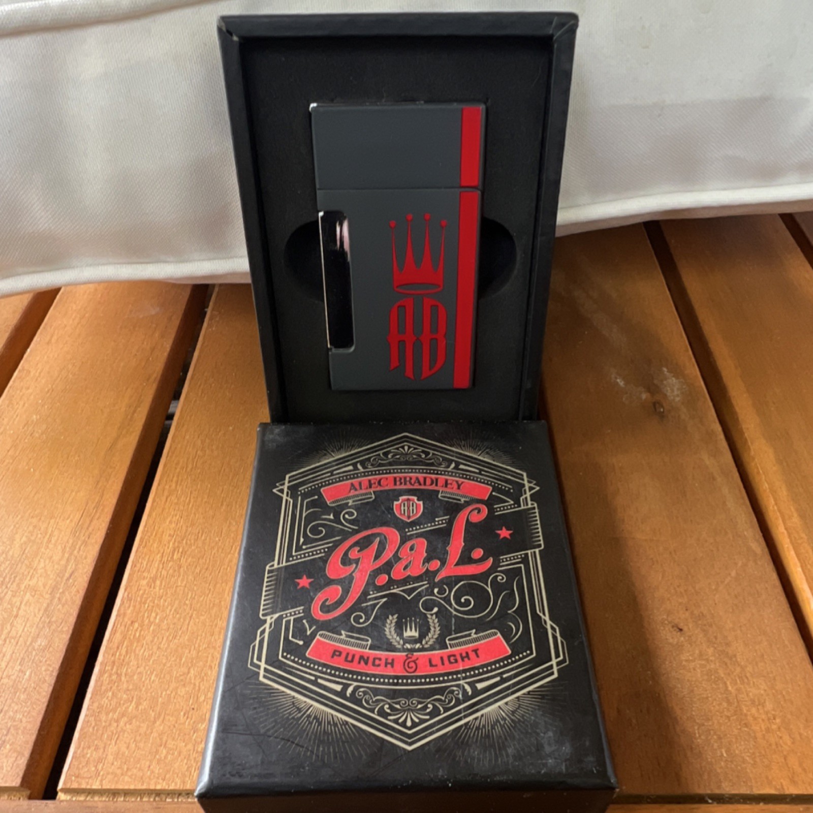 Alec Bradley P.A.L Punch & Light Collectible Cigar Lighter Black Red Boxed