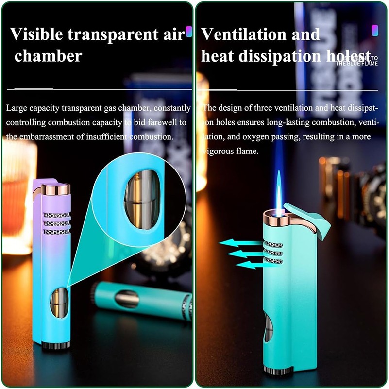 Cigar Torch Jet Lighter Refillable Butane Windproof Flame Cigarette Gas Lighters