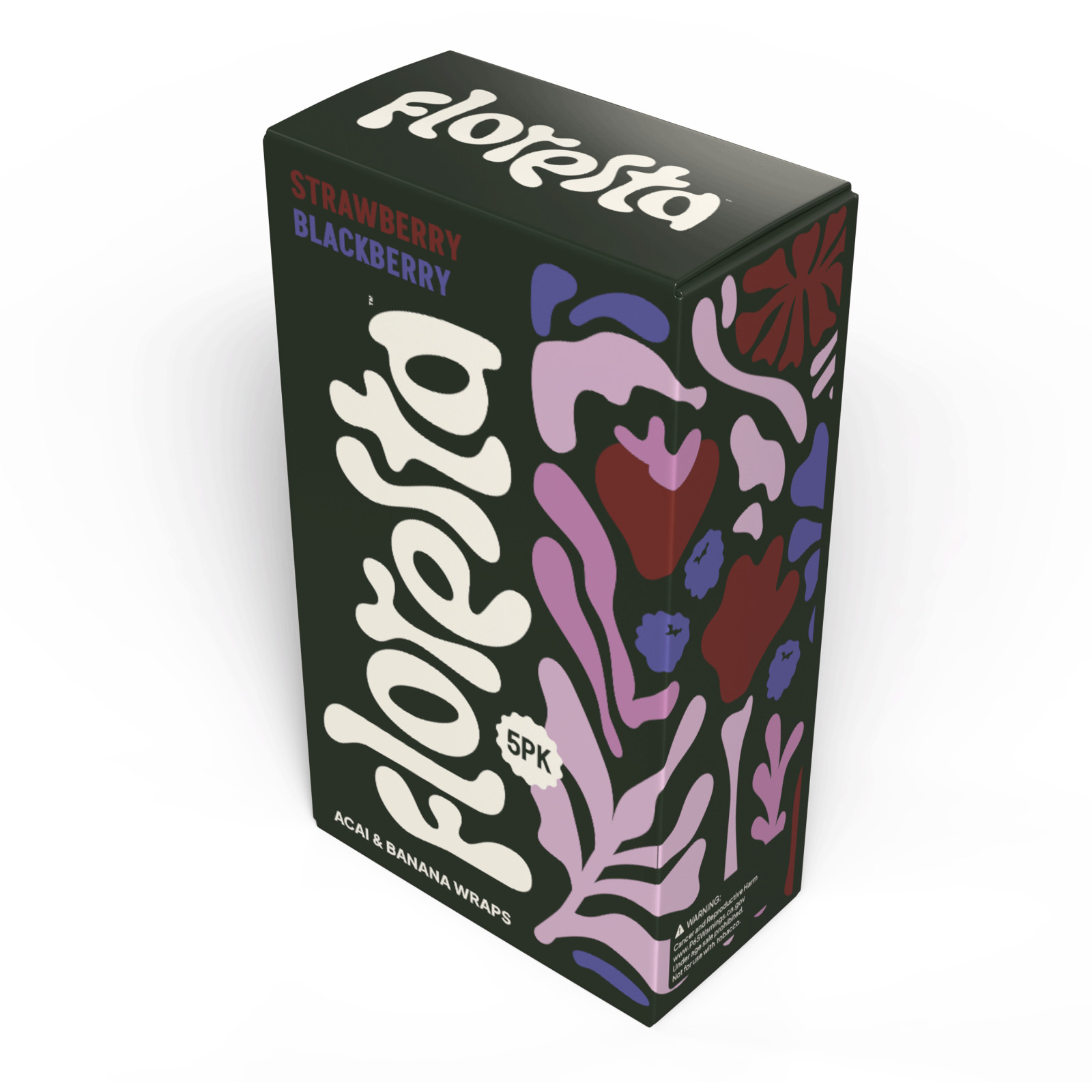 Floresta Acai Wraps – Strawberry Blackberry Banana + Acai Blend Wraps. Box of 25