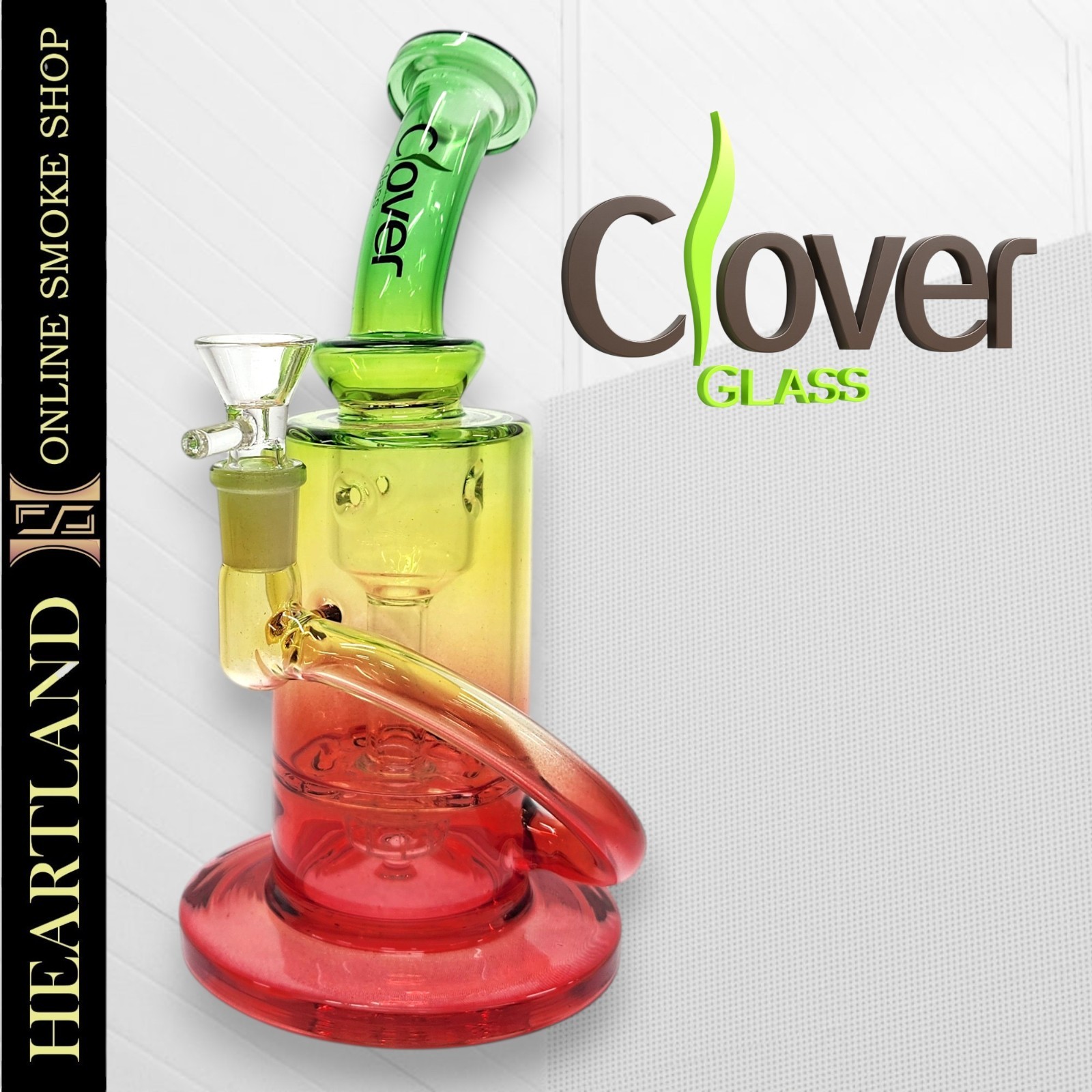 9″ Straight Tube Beaker Bong Premium RECYCLER Water Pipe Hookah | CLOVER GLASS