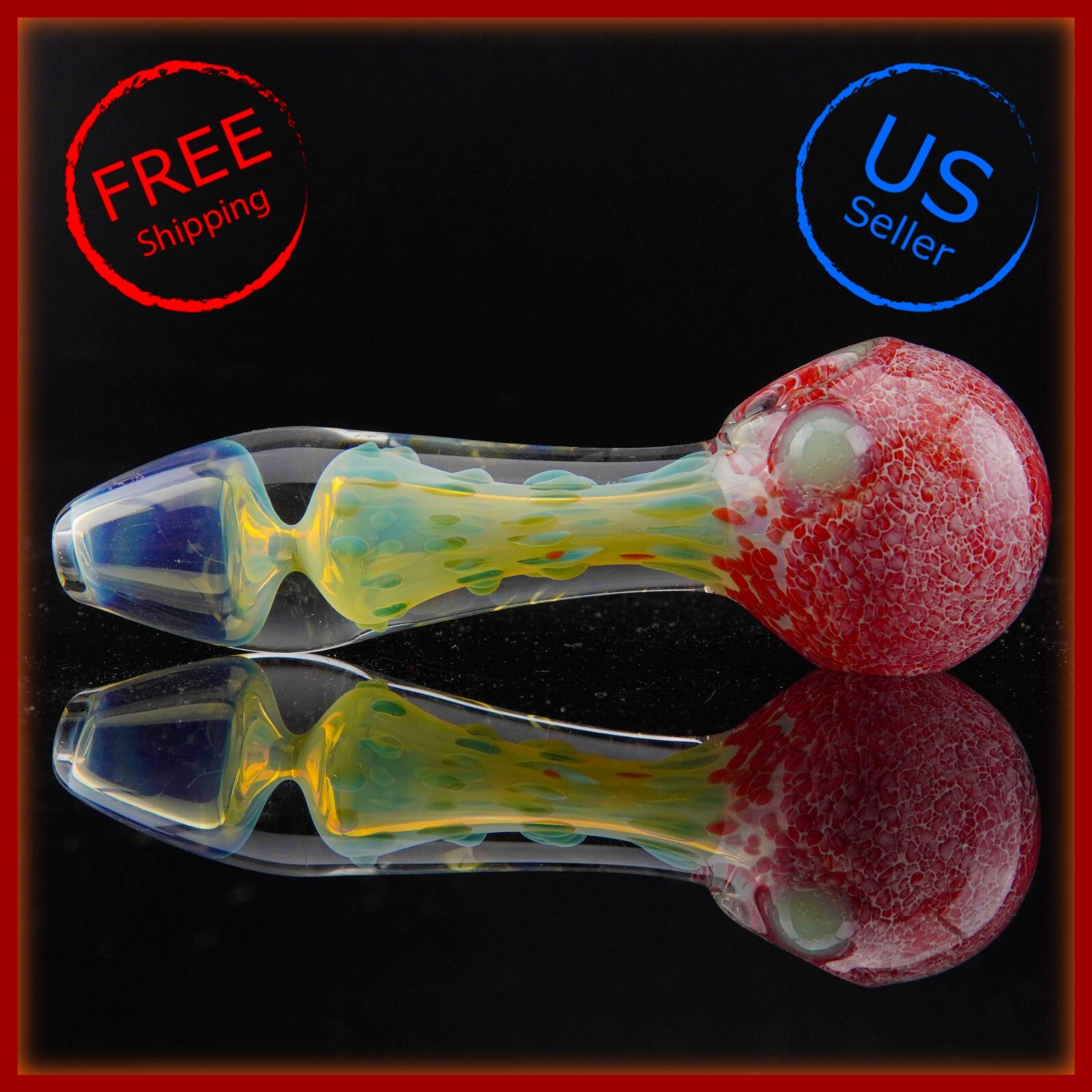 4.5 inch Handmade Heavy Lava Red Cosmic Syphon Tobacco Smoking Bowl Glass Pipes