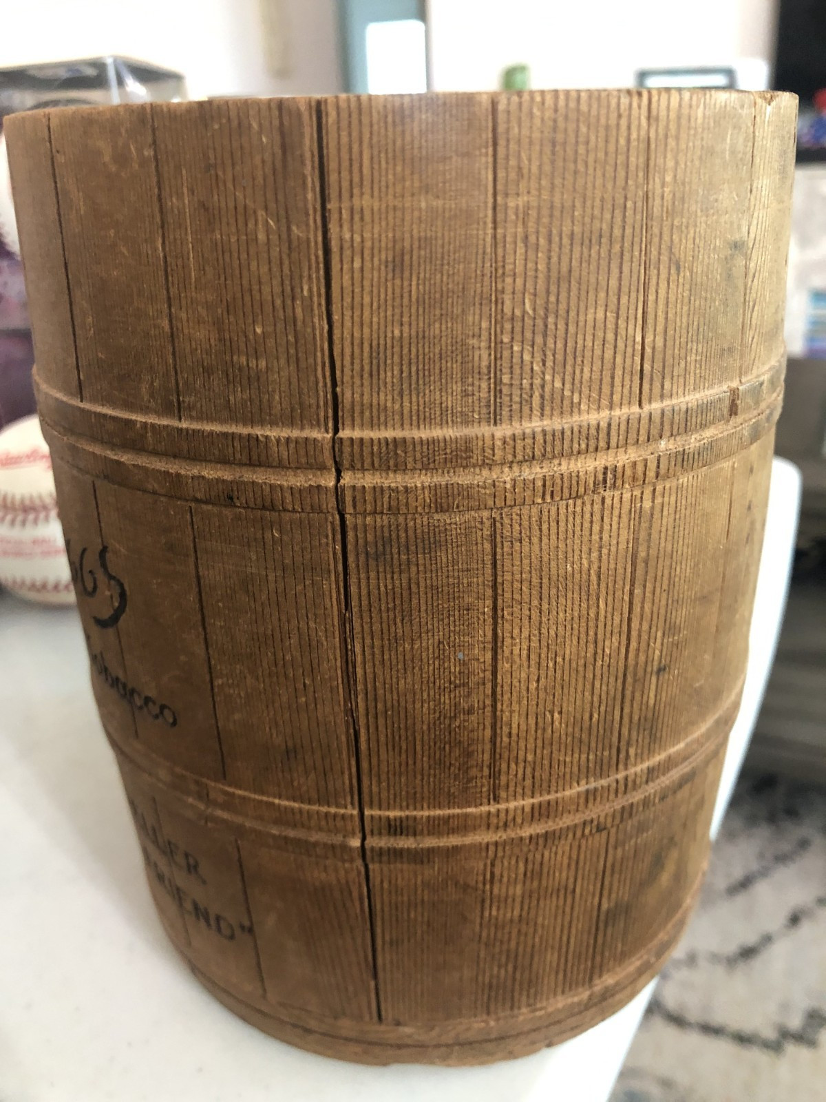 VINTAGE WOODEN BRIGGS SMOKING TOBACCO HUMIDOR (NO LID) 1930’S ADVERTISING NICE