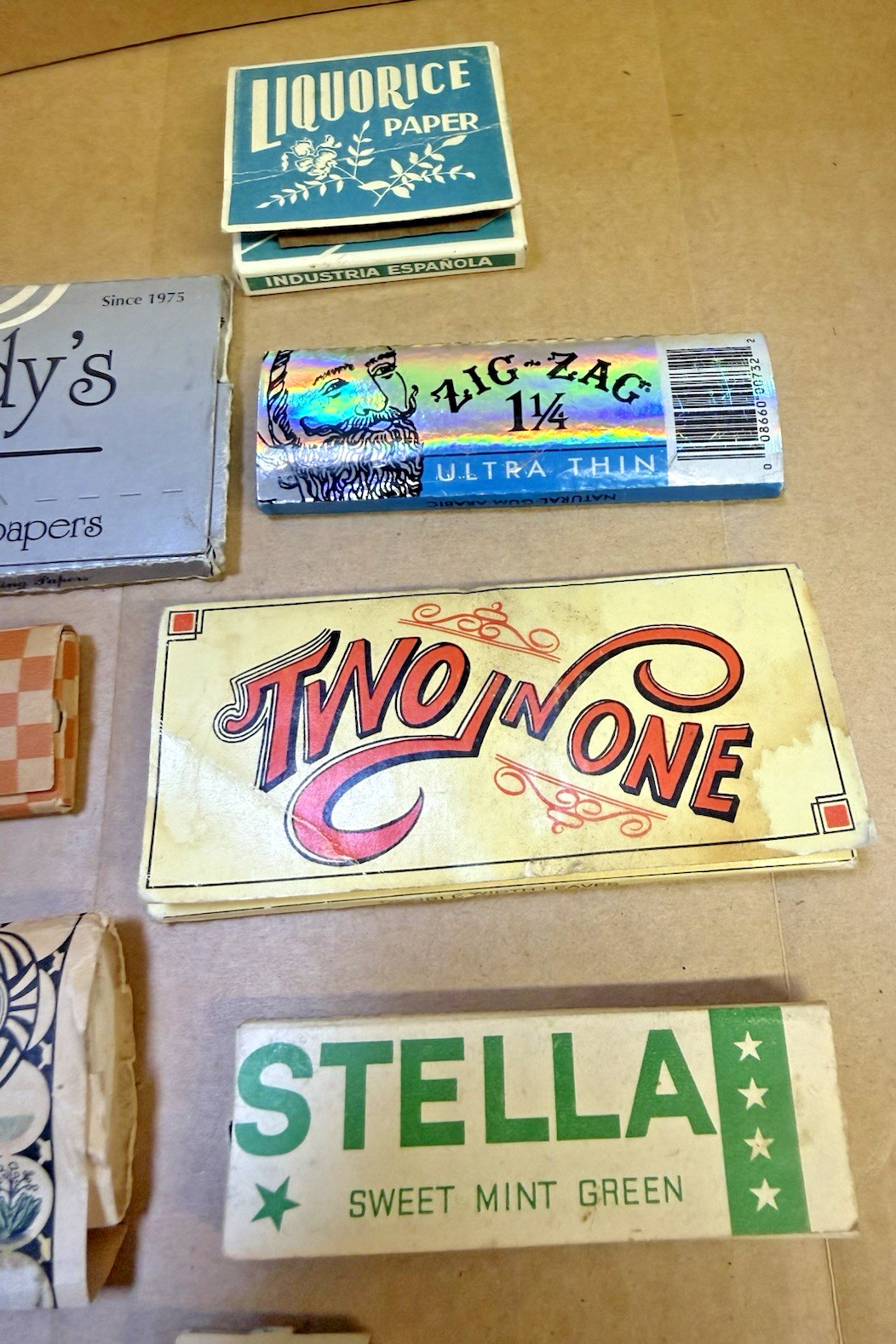 Vtg Rare Unused Lot Of 8 Rolling Papers, Job Super Air, 2 In 1, Stella, Randy