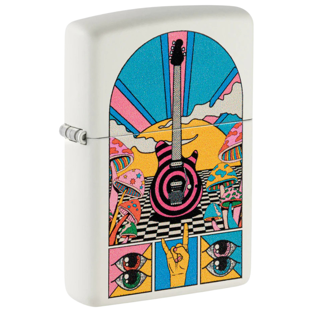 Zippo Retro Music White Matte Color Image Lighter New Unfilled Gift Box 46167