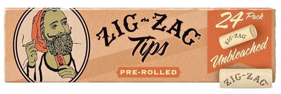 Zig Zag Pre-Rolled Tips Rolling Paper Filter Tips 24/Pk USA SHPD