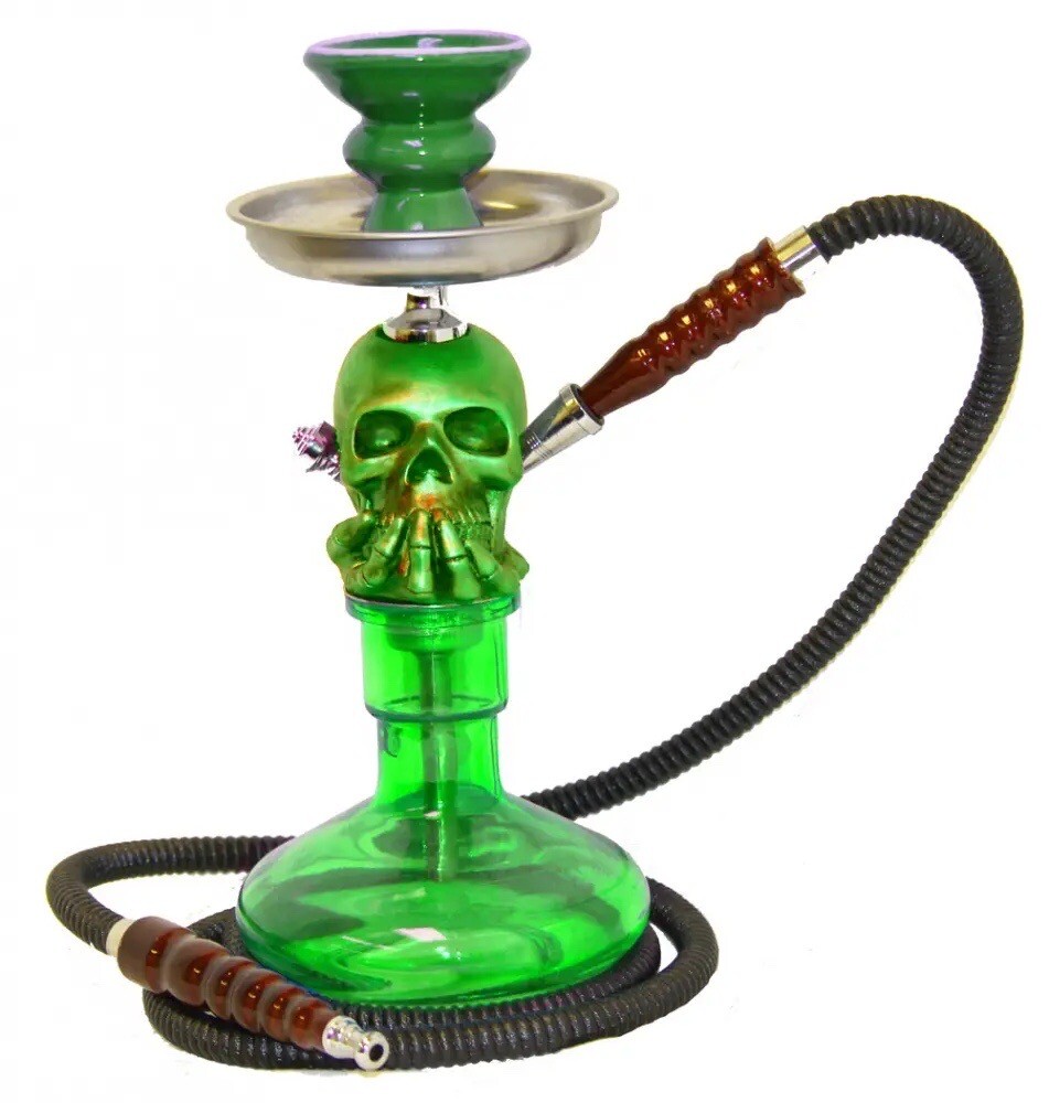 Collectible HALLOWEEN Hookah/ complete set /SKULL HEAD/Skull Series/ Green