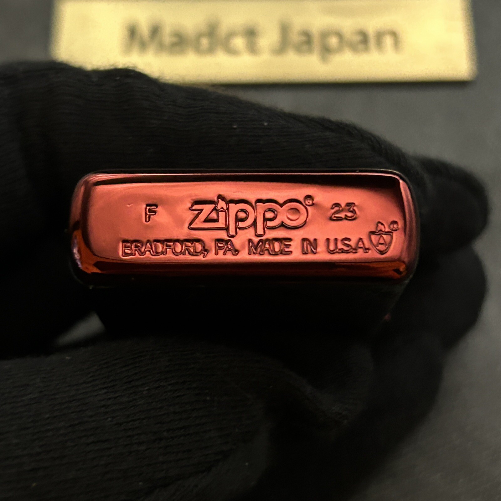 Zippo Armor Oil Lighter Black Carbon Series Wine Red Ion Coating Brass Japan