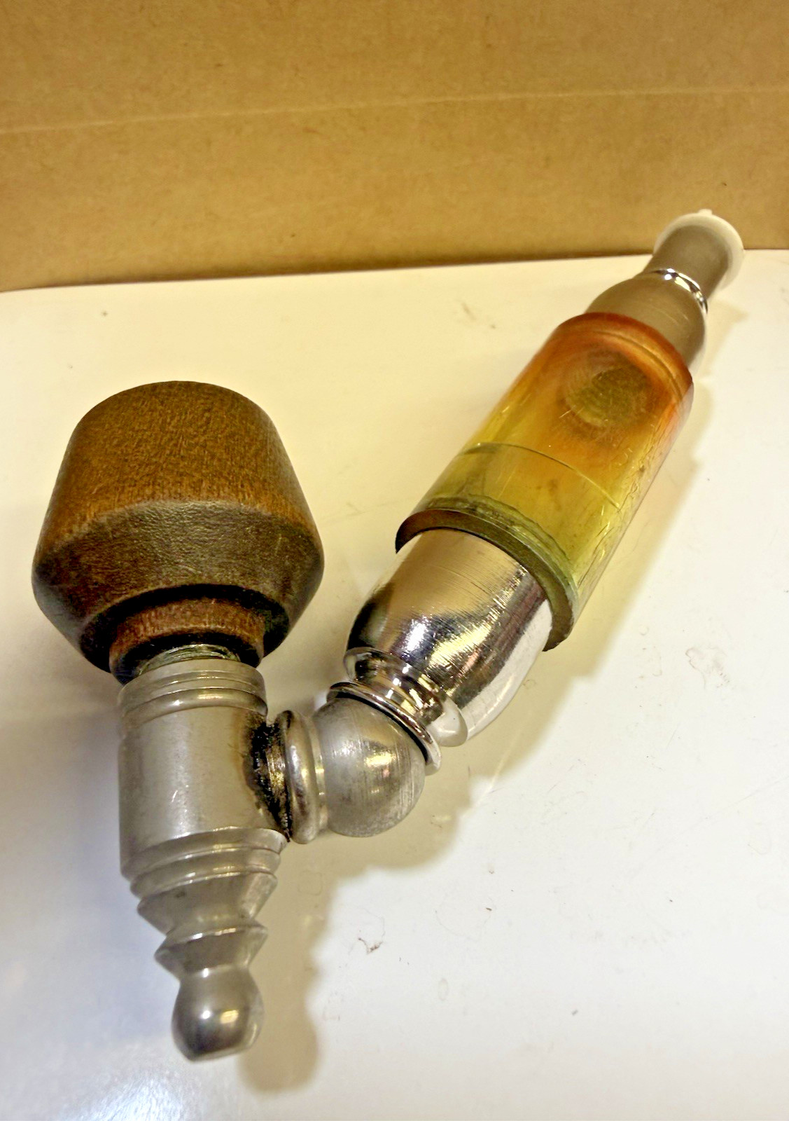 VTG Silver Rainbow Pipe Green and Orange 1970’s Vintage Unused 5 Inch