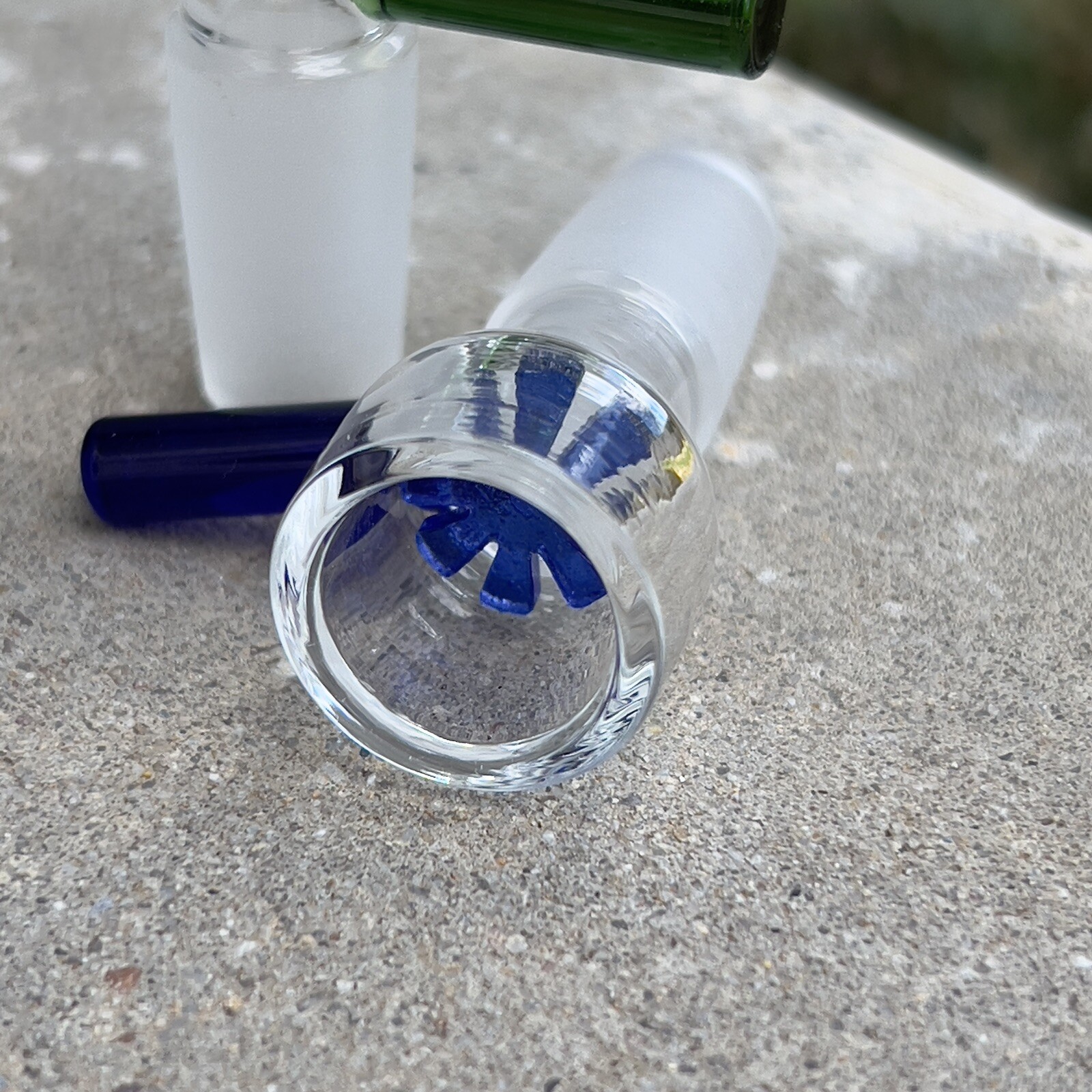 14mm Glass Bong Bowl With Built In Screen Water Pipe Replacement Piece Slide 2pc