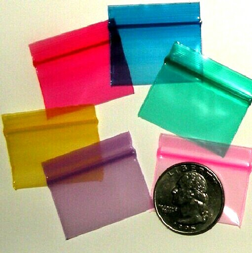 1000 Apple Baggies Rainbow Colors 1.25 x 0.75 inch mini zip bags 12534