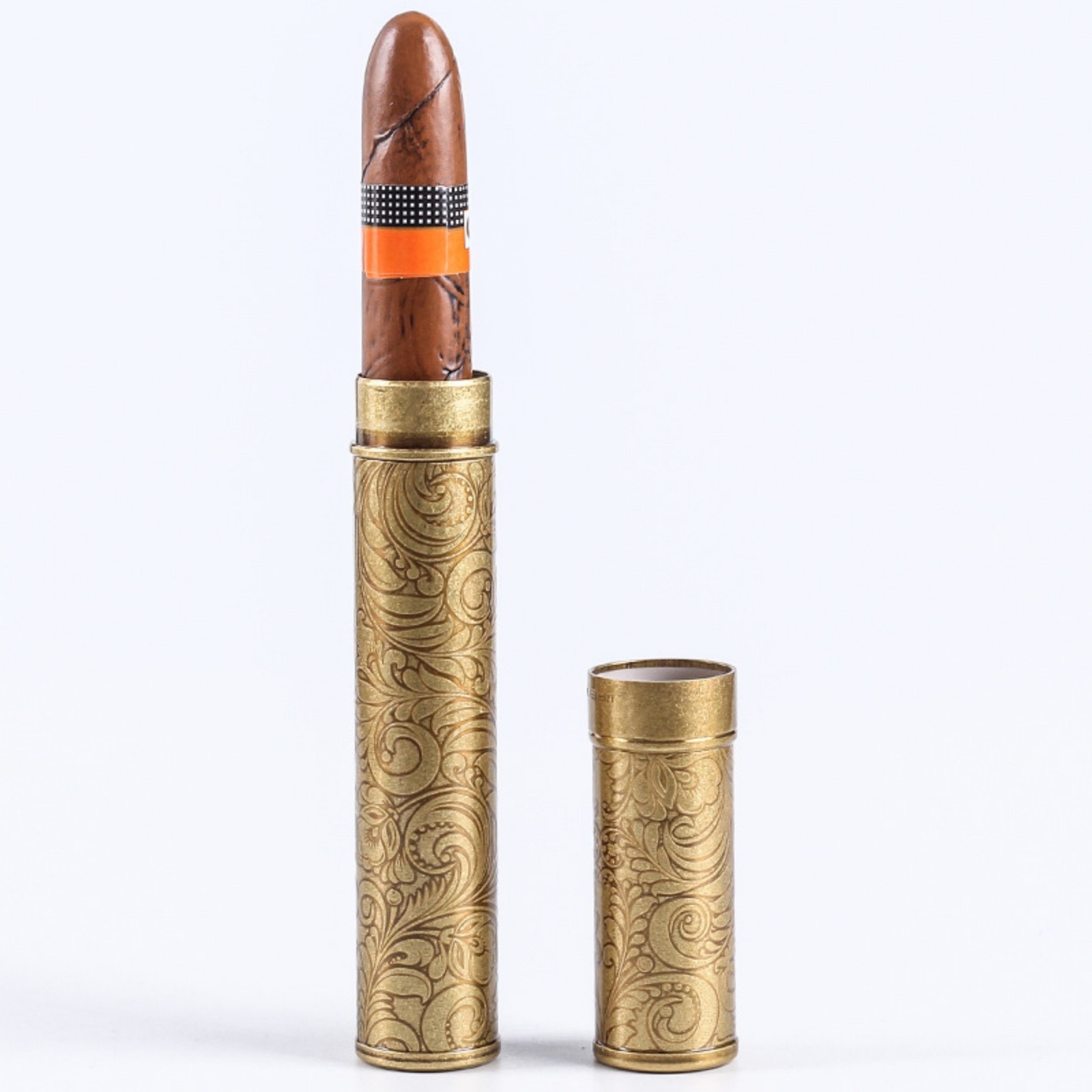 Cigar Tube Case Single Cigar Holder Travel Cigar Metal Waterproof Portable