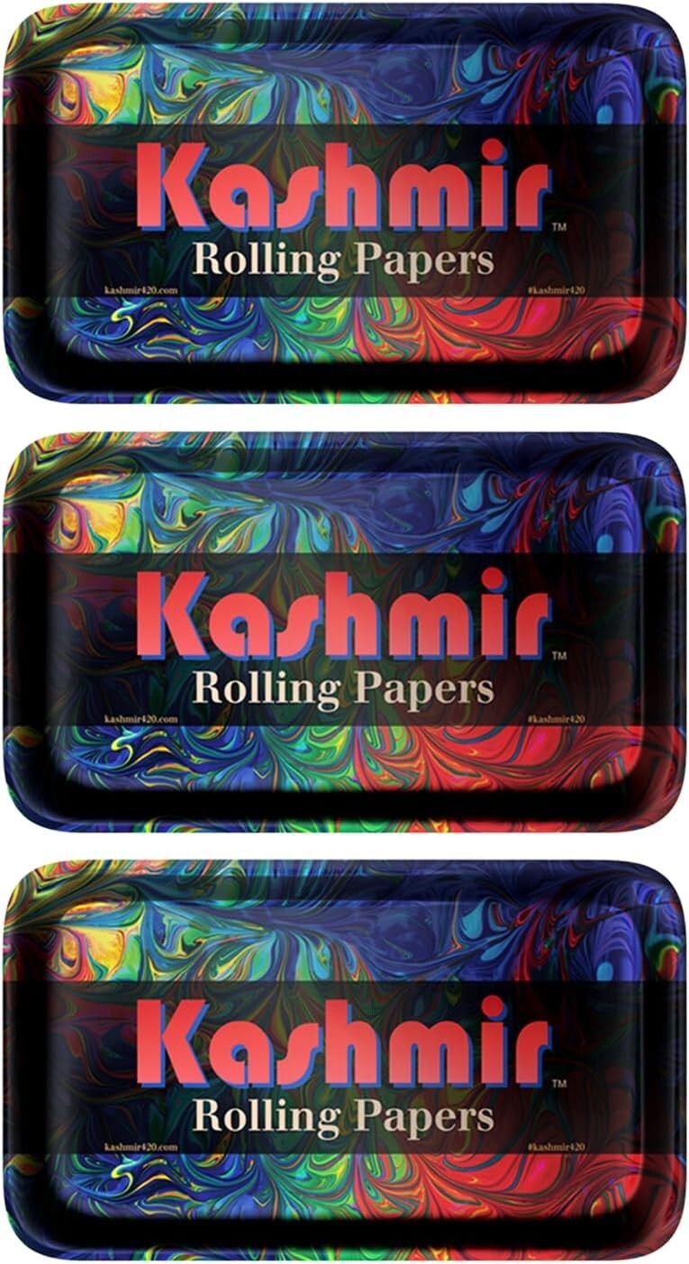 Rolling Tray x 3Ct Metal Cigarette Rolling Tray Set 10.5″x6.25″ Small – Kashmir