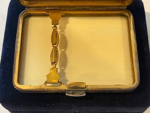 Antique Japanese 950 Silver Cigarette Case, C. 1900 With Carvings On Fine Wafer